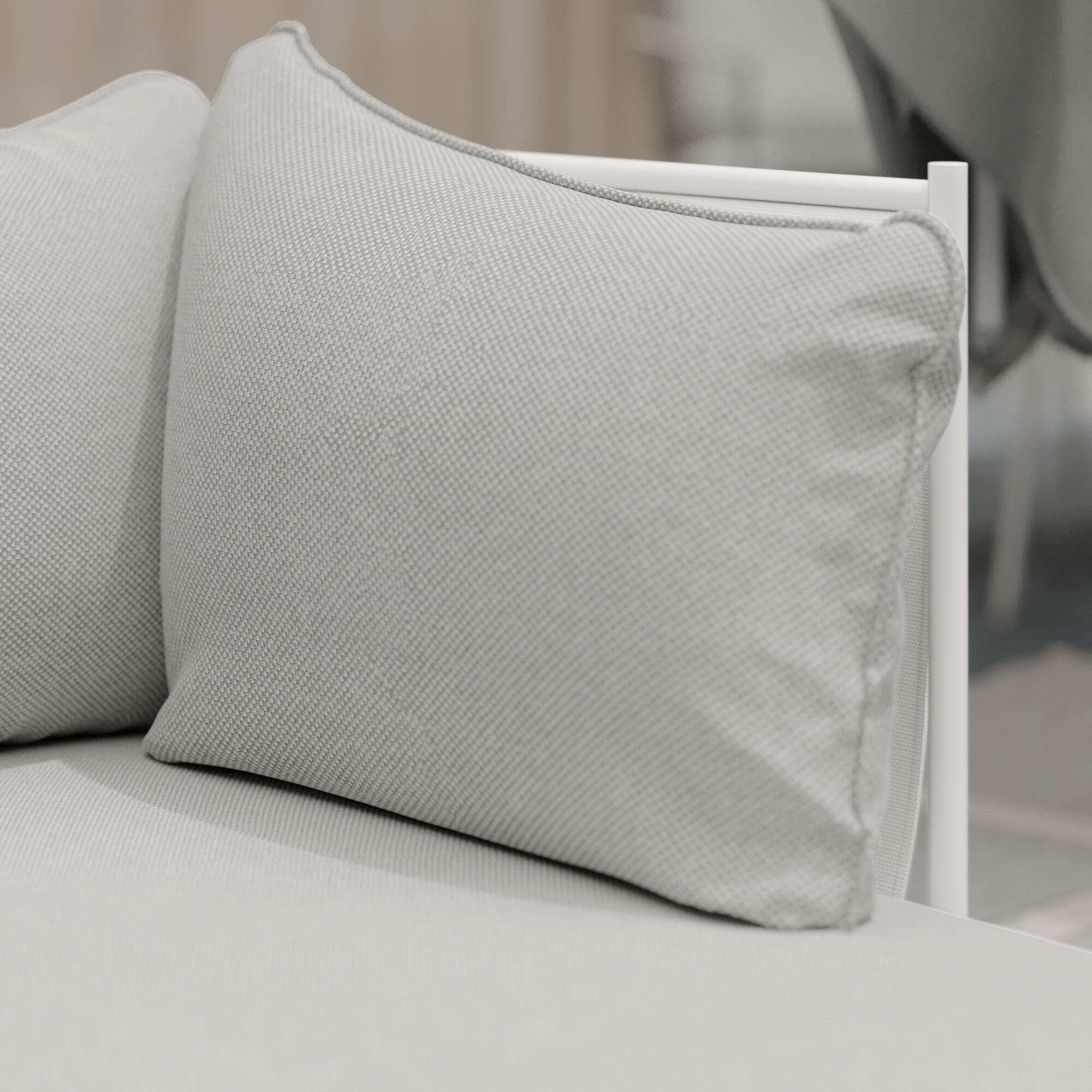 Lettino con cuscino Sigma NATERIAL in acciaio e cuscino beige 70 x 70 x 154 cm - 7