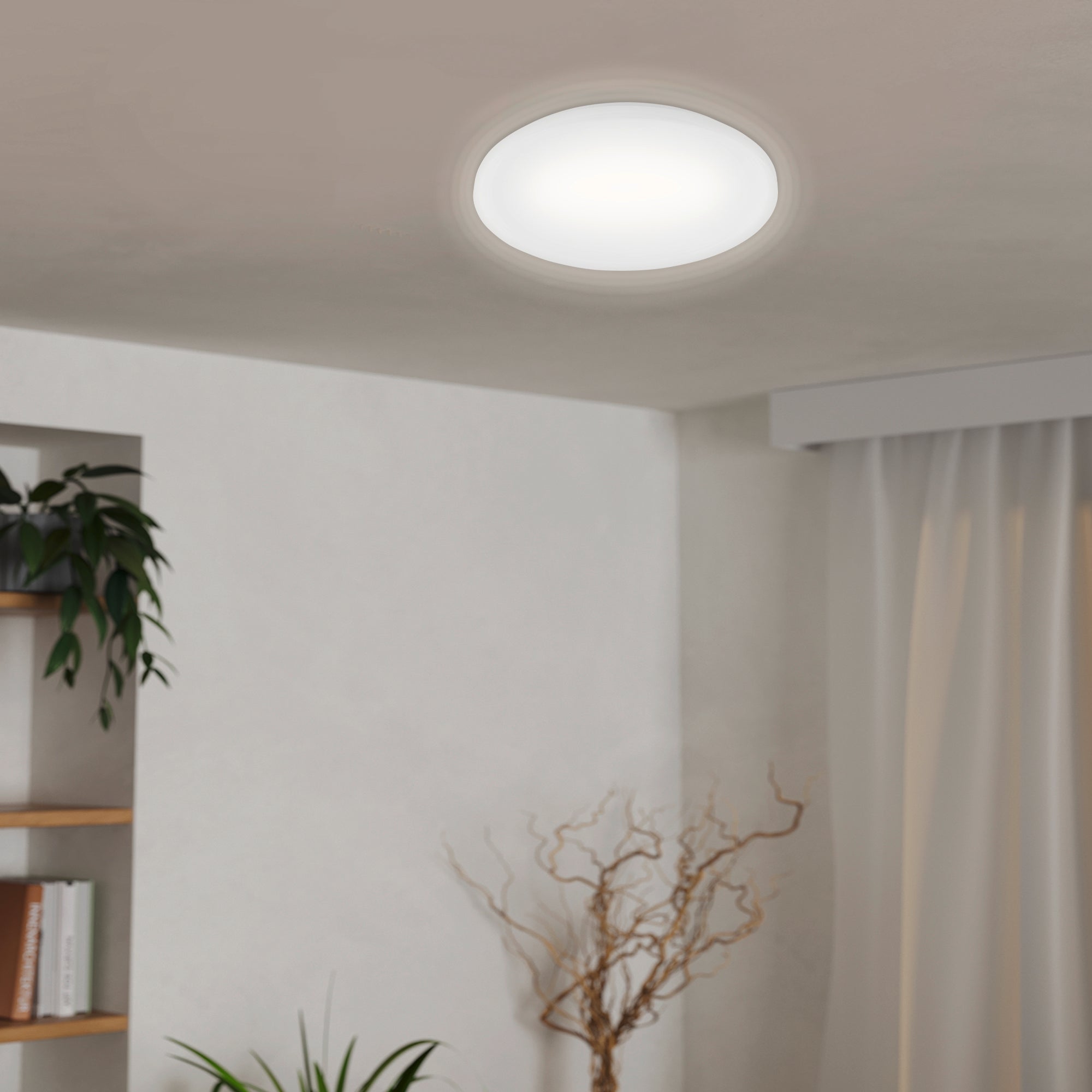 Plafonnier led, blanc, 1100lm, blanc neutre, EGLO Pogliola D.26 cm - 5