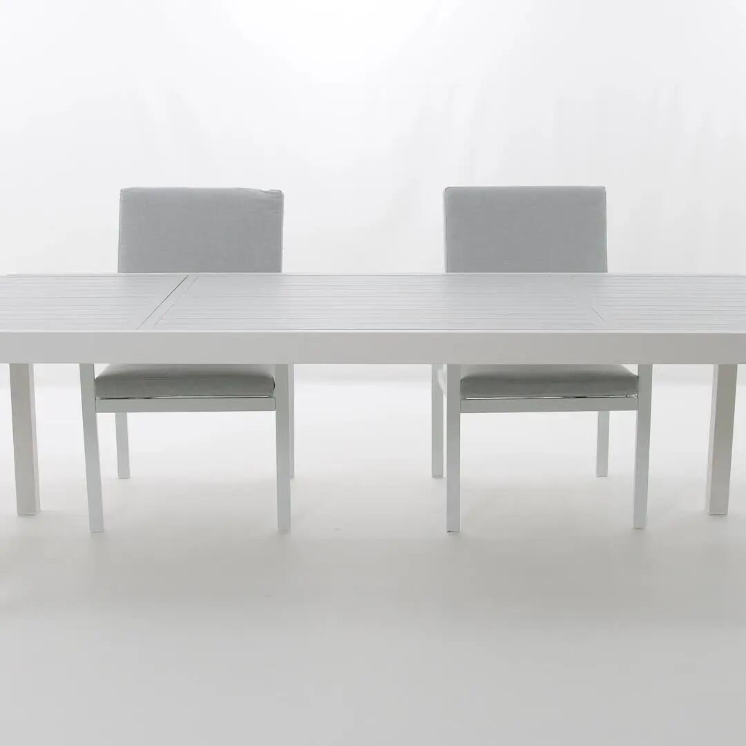 Tavolo allungabile da esterno rettangolare in alluminio bianco 8 posti L da 224 a 336x100cm, Athena NATERIAL - 2