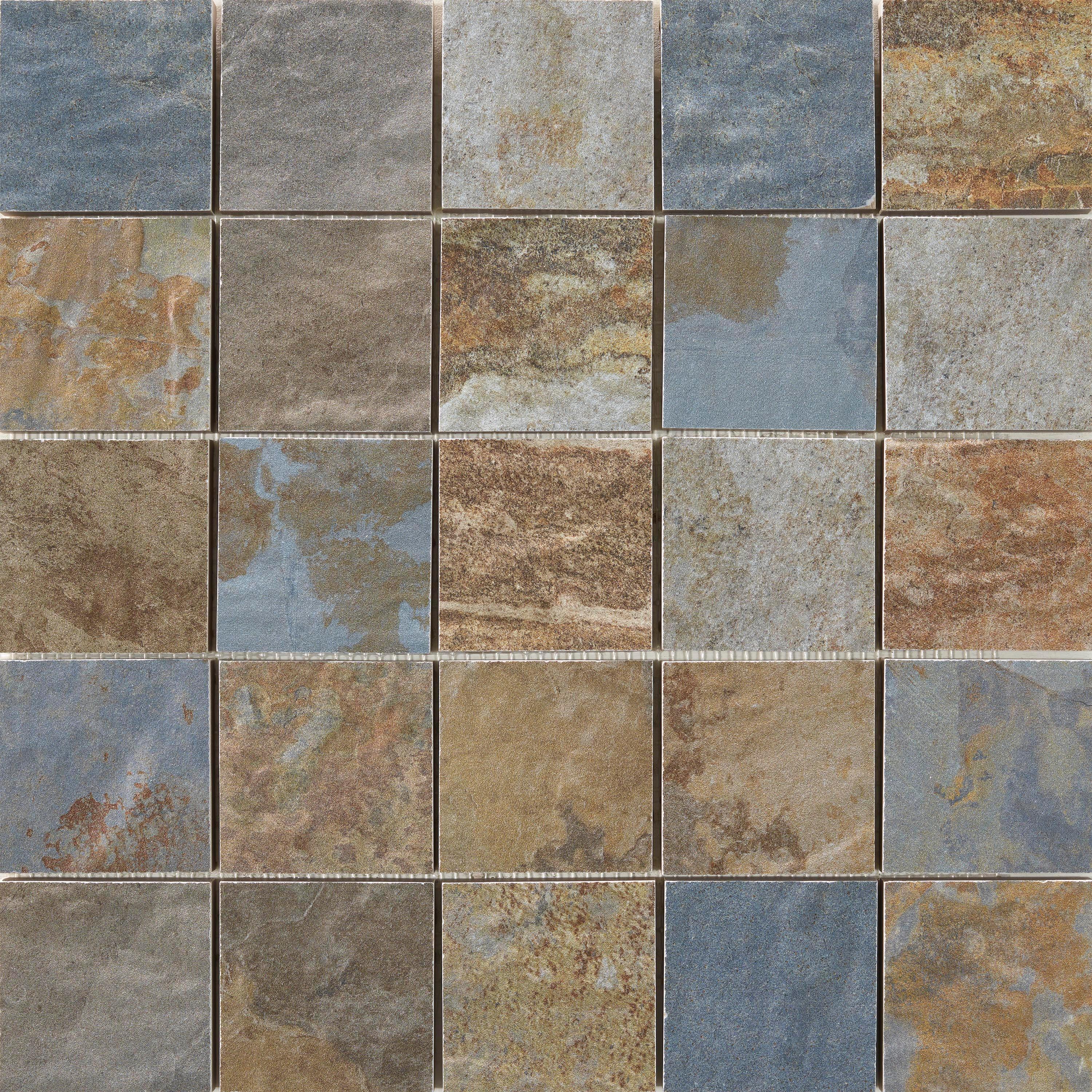 Azulejo porcelánico brickbold efecto piedra multicolor 8x33.15 cm