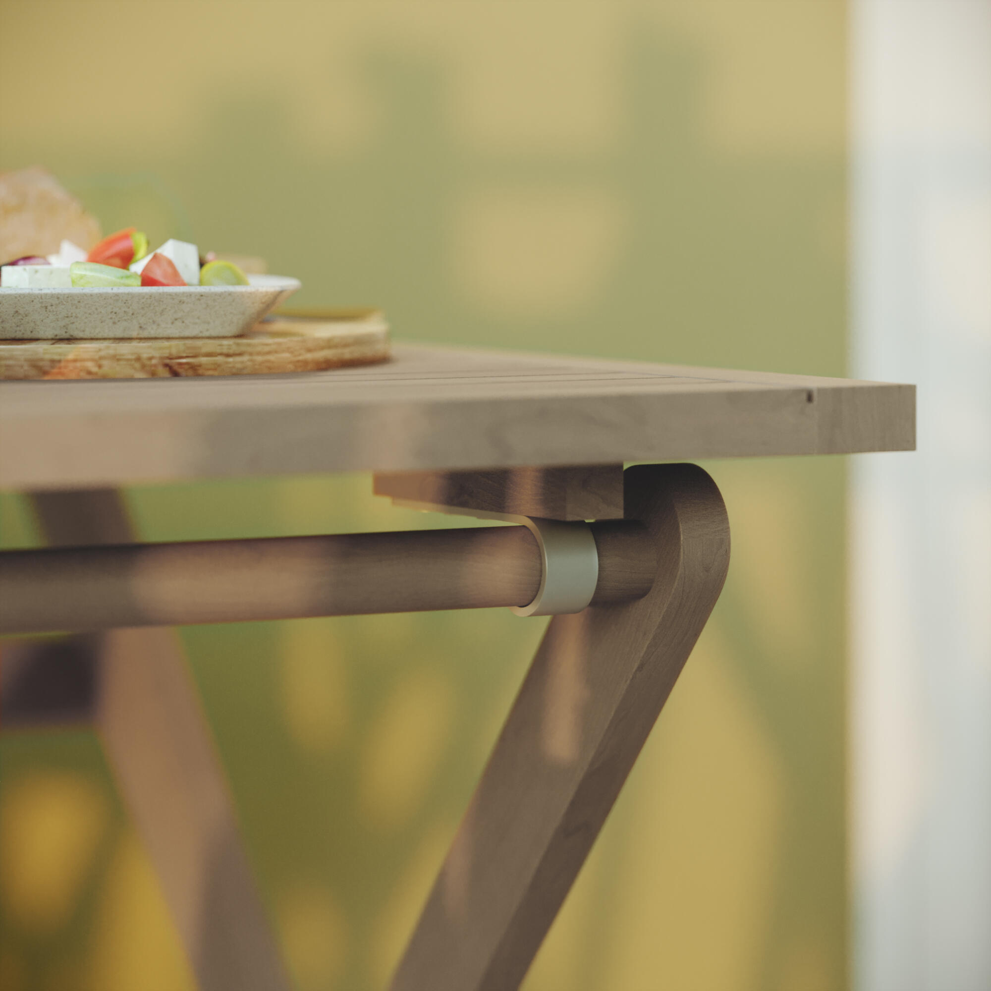 Mesa de madeira NATERIAL SOLIS ORIGAMI 70X70CM ACACIA - 6