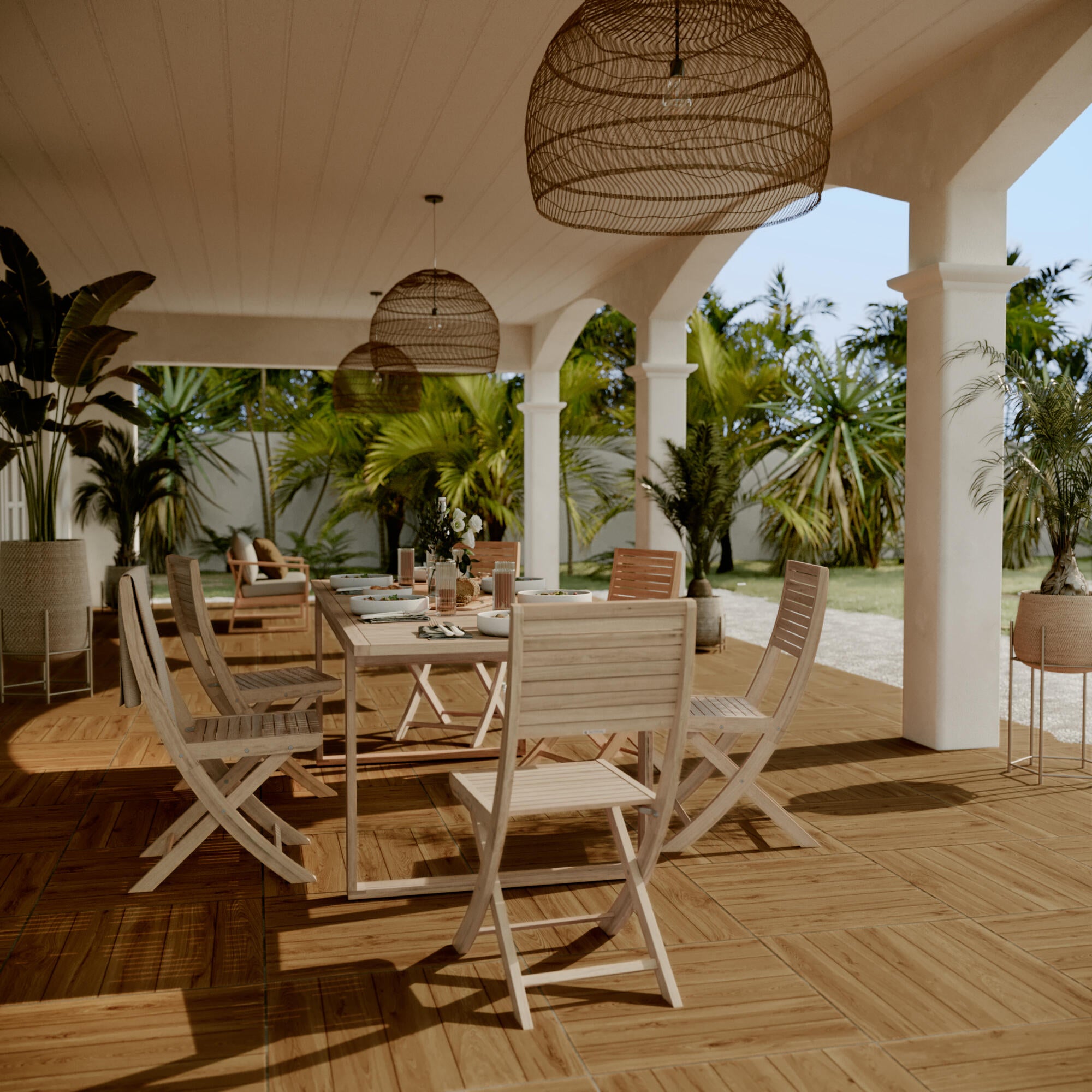 Mesa de madeira NATERIAL SOLARIS BUTTERFLY 180/240X90CM - 16