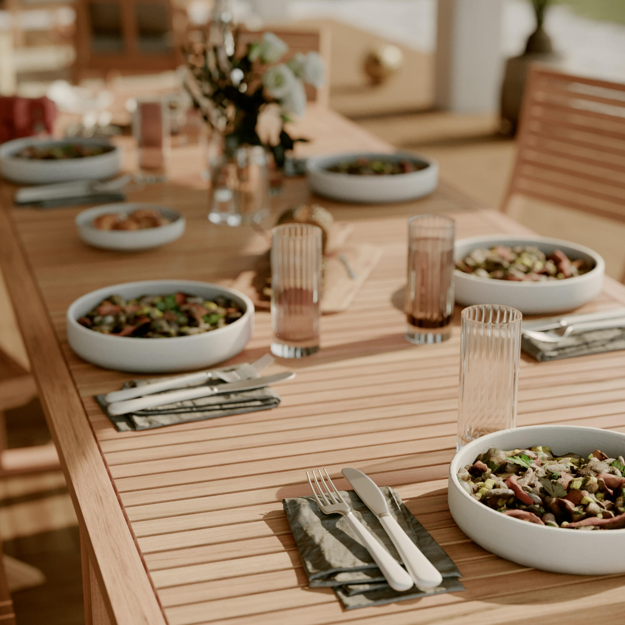 Mesa de madeira NATERIAL SOLARIS BUTTERFLY 180/240X90CM - 6