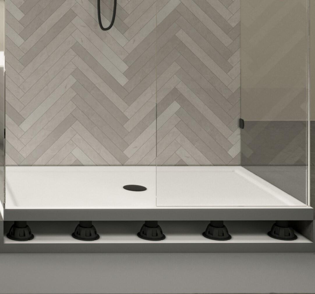 Lot de 2 pieds de receveur extra-plat polypropylène noir Sensea - 4