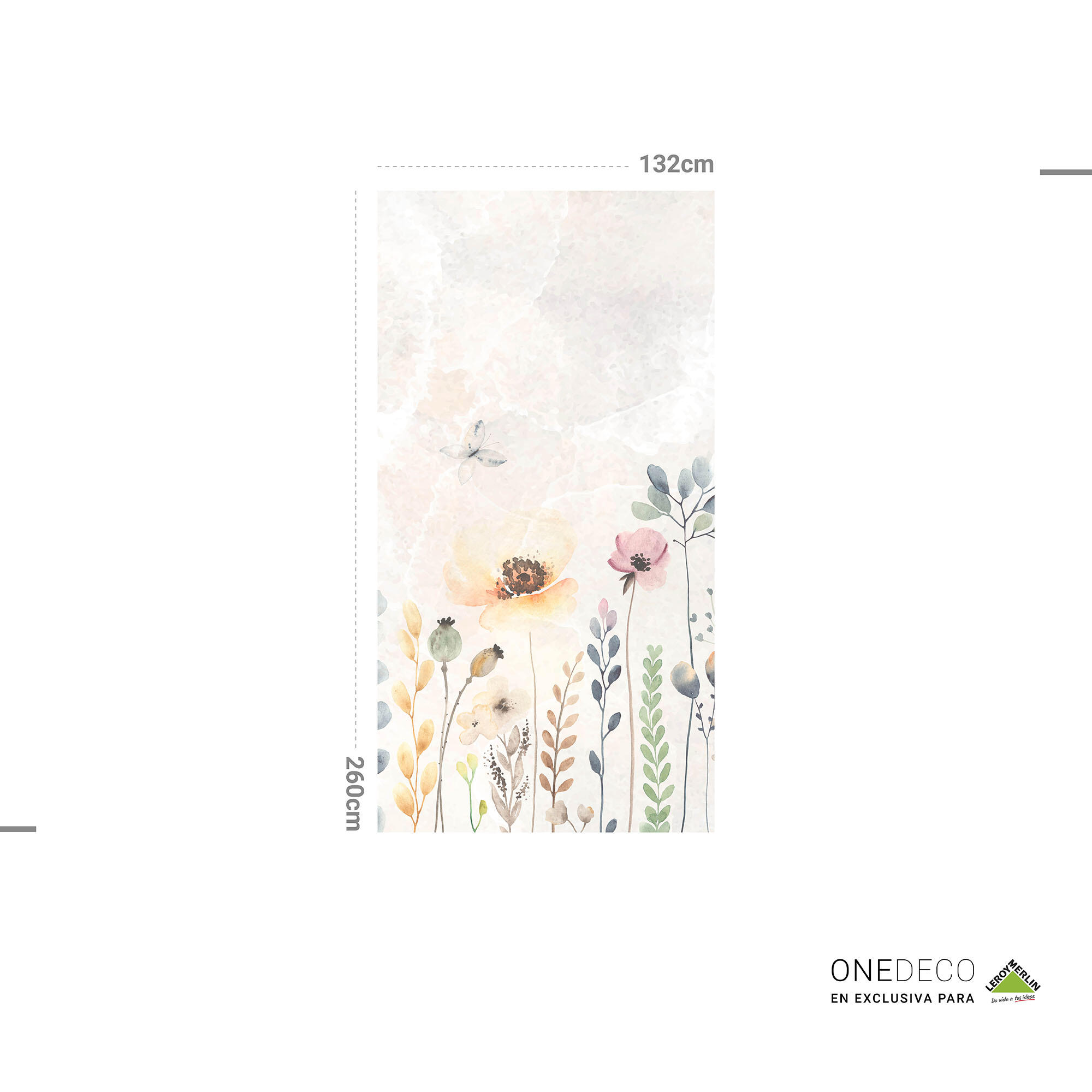 Mural adhesivo Pvc texturado limpieza con paño húmedo naturaleza Floare multicolor 132 x 260 cm MOTIF - 7