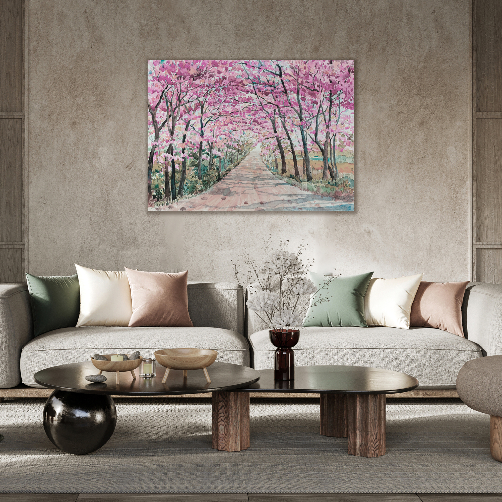 Pintura decorativa árboles 503 80x120 cm rosa