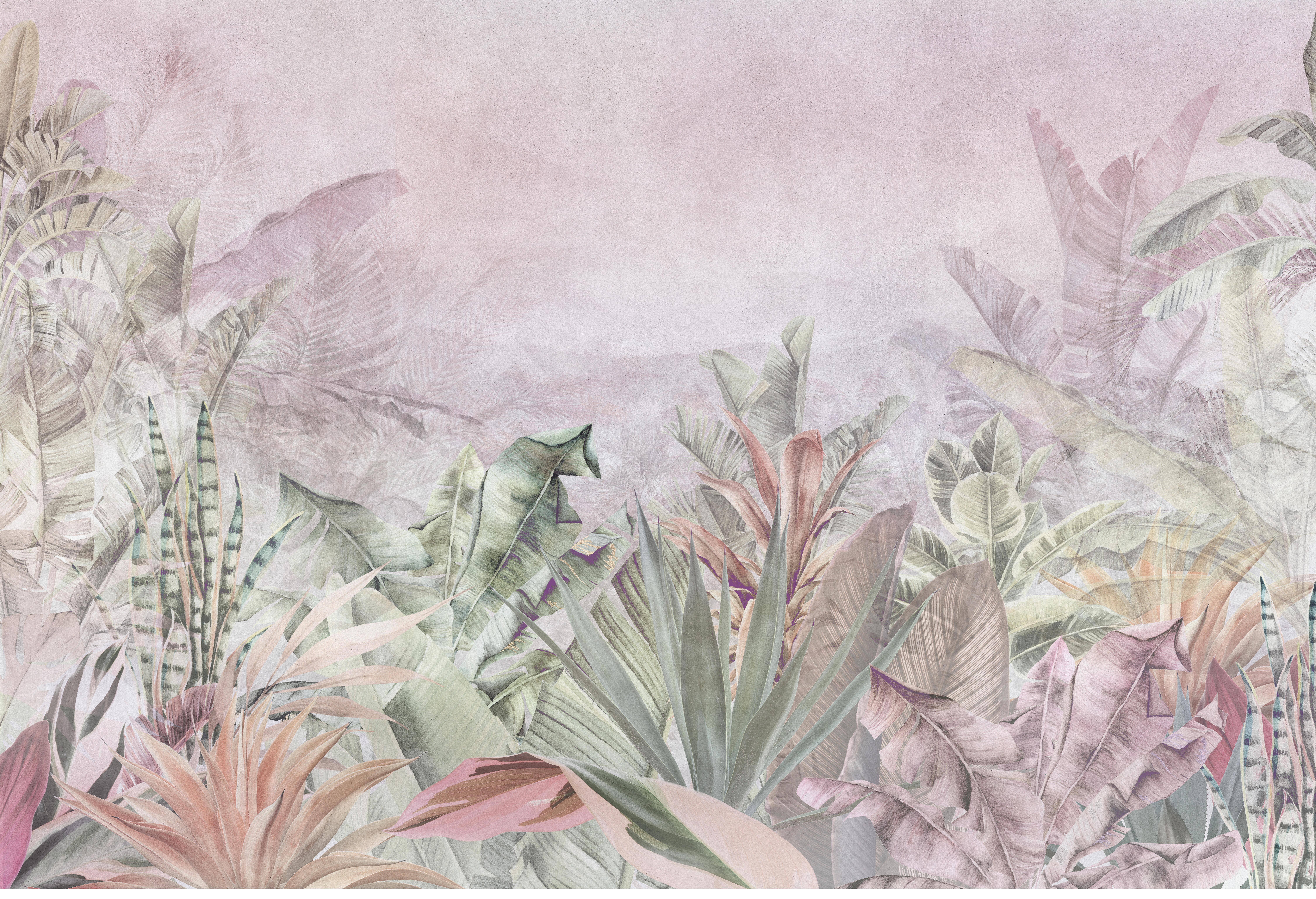Mural adhesivo Pvc texturado limpieza con paño húmedo naturaleza Tropical Sage gris 385 x 260 cm MOTIF - 6