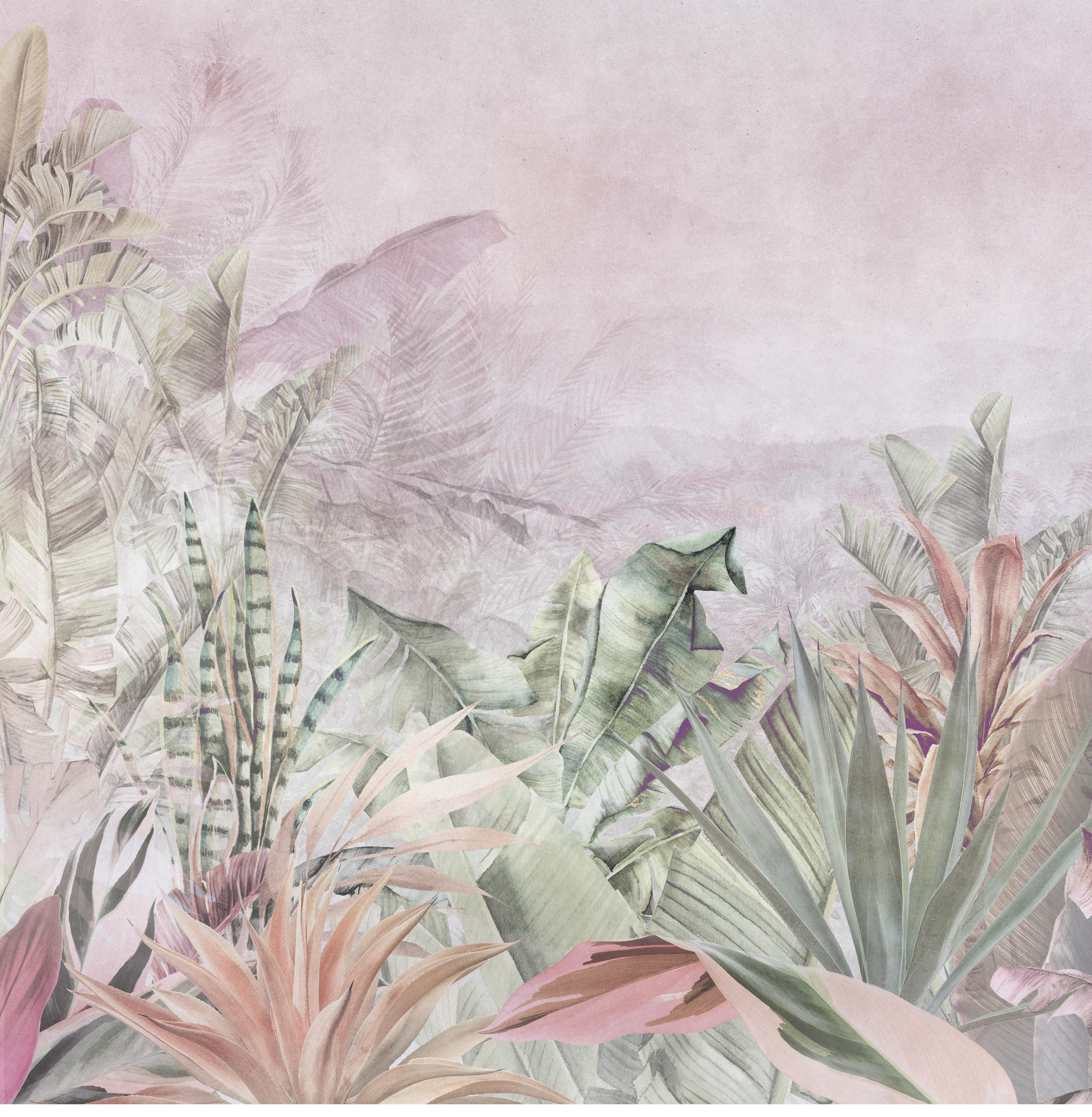 Mural adhesivo Pvc texturado limpieza con paño húmedo naturaleza Tropical Sage gris 257 x 260 cm MOTIF - 6