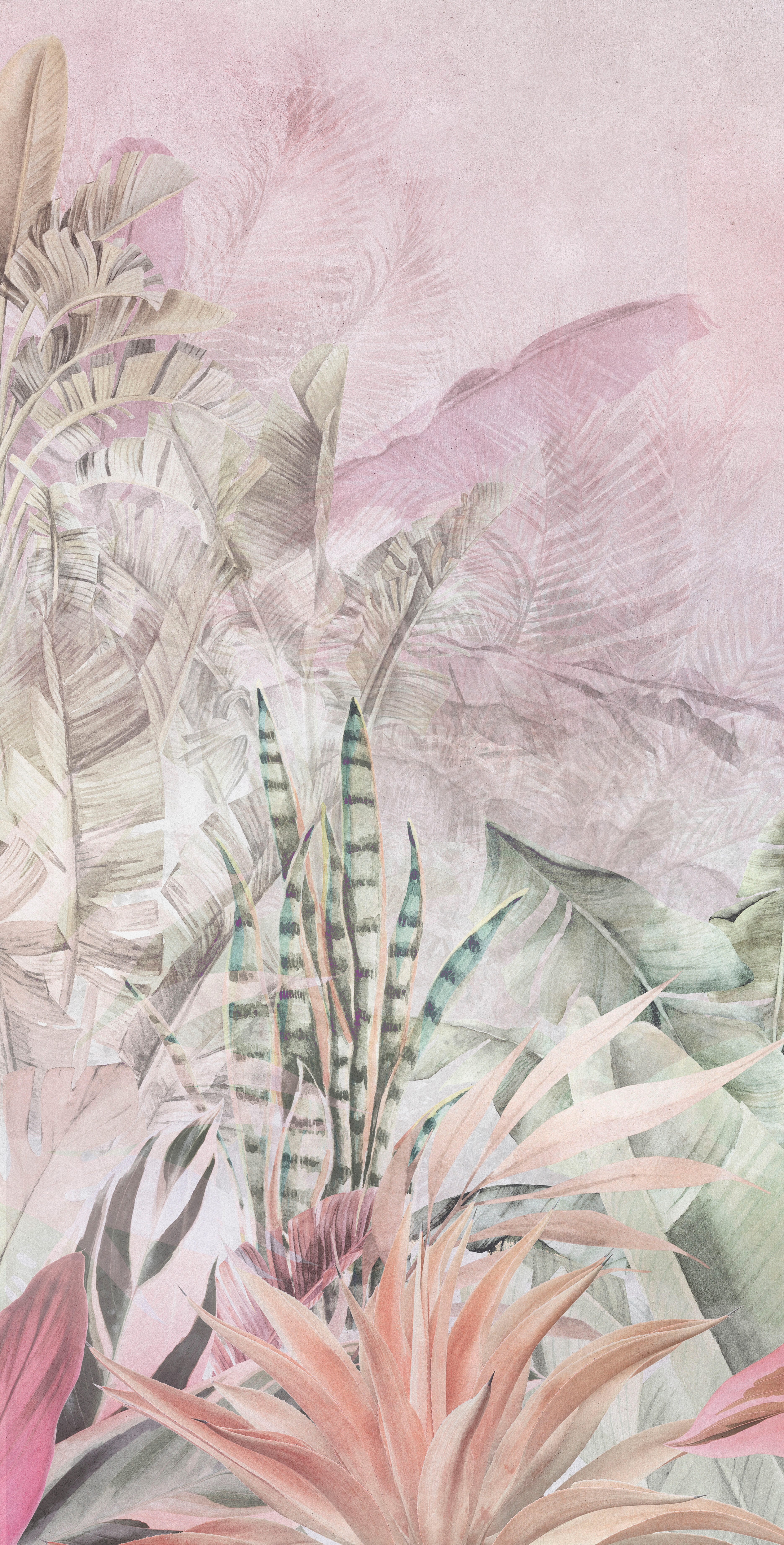 Mural adhesivo Pvc texturado limpieza con paño húmedo abstracto Tropical Sage multicolor 132 x 260 cm MOTIF - 6