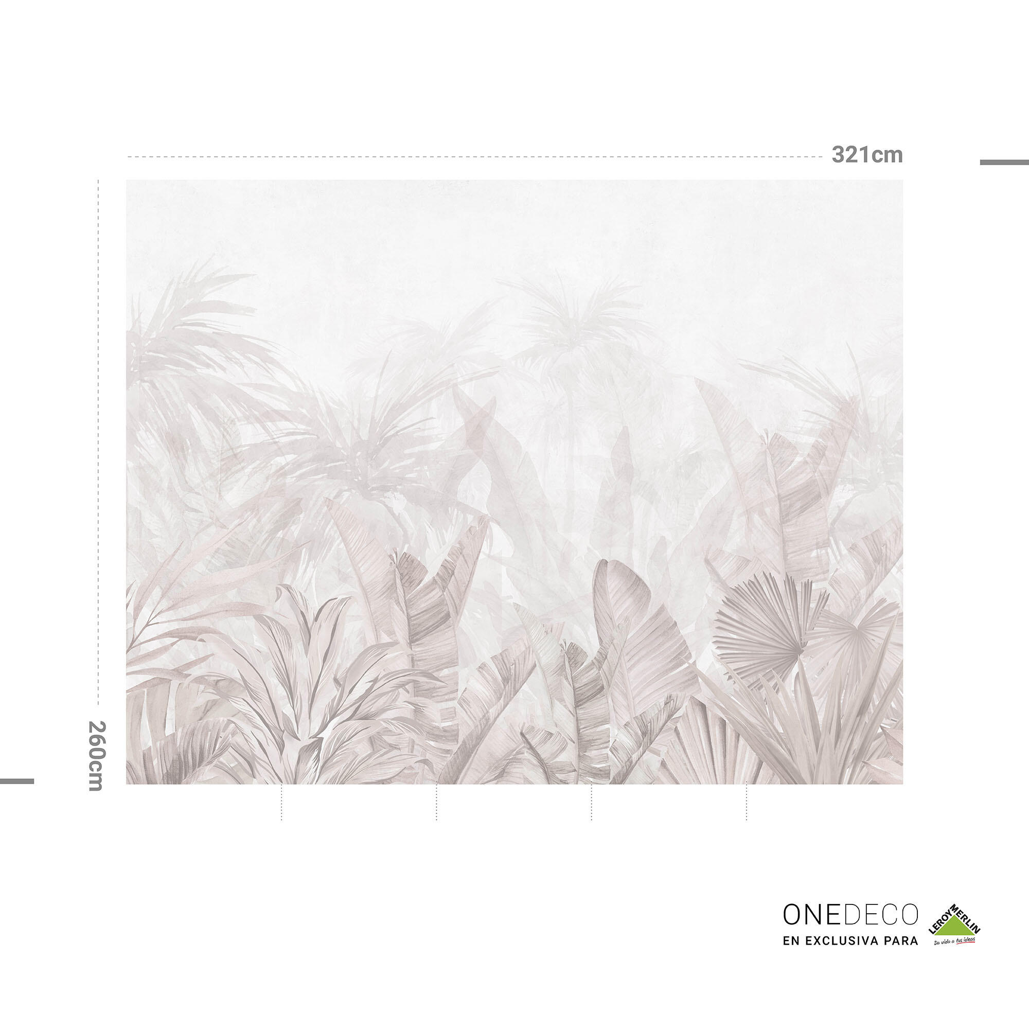 Mural adhesivo Pvc texturado limpieza con paño húmedo naturaleza Tropical Seen marrón 321 x 260 cm MOTIF - 5