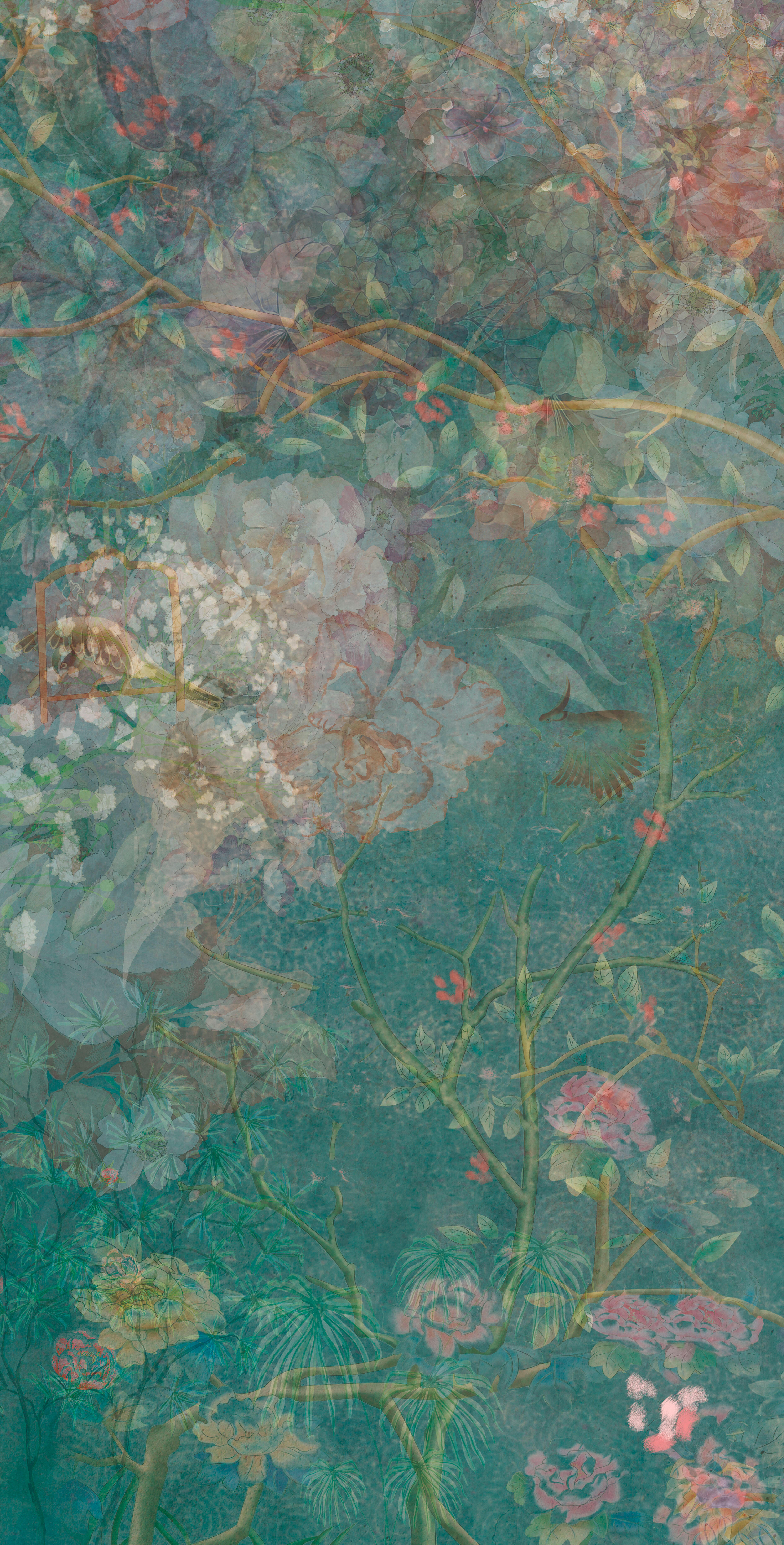 Mural adhesivo Pvc texturado limpieza con paño húmedo naturaleza Gabriel verde 132 x 260 cm MOTIF - 6