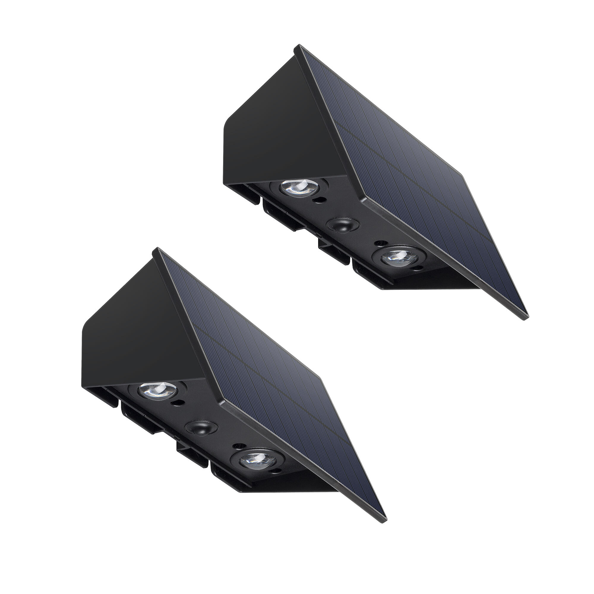 Pack de 2 apliques solares de exterior luz LED 6000K blanco frío 150 ...