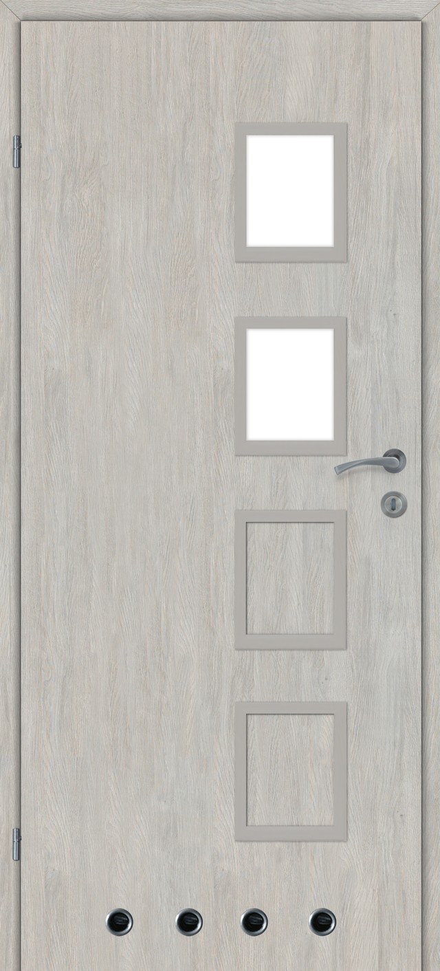 Drzwi wewnętrzne z tulejami wentylacyjnymi Prato dąb szary 70 lewe Artens