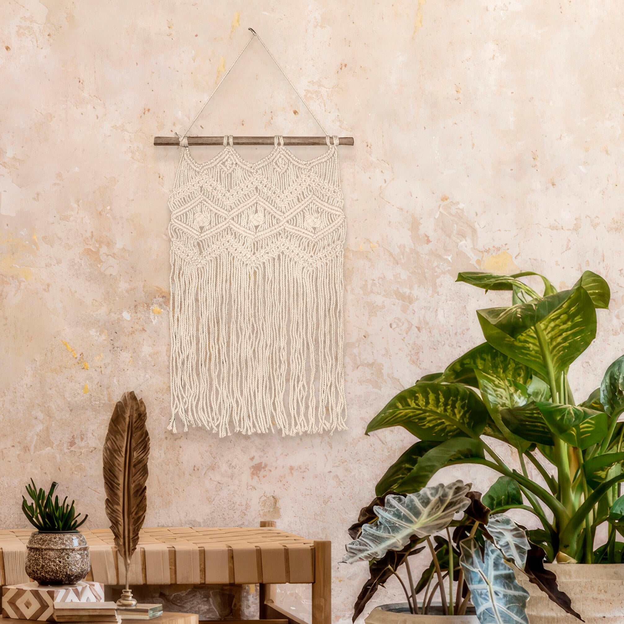 Painel decorativo perede macrame 40 x 60 cm Nº2 - 4