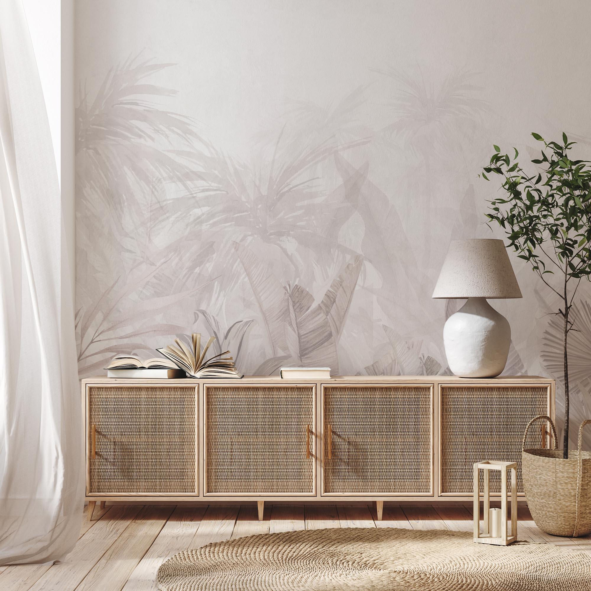 Mural adhesivo Pvc texturado limpieza con paño húmedo naturaleza Tropical Seen marrón 193 x 260 cm MOTIF - 2