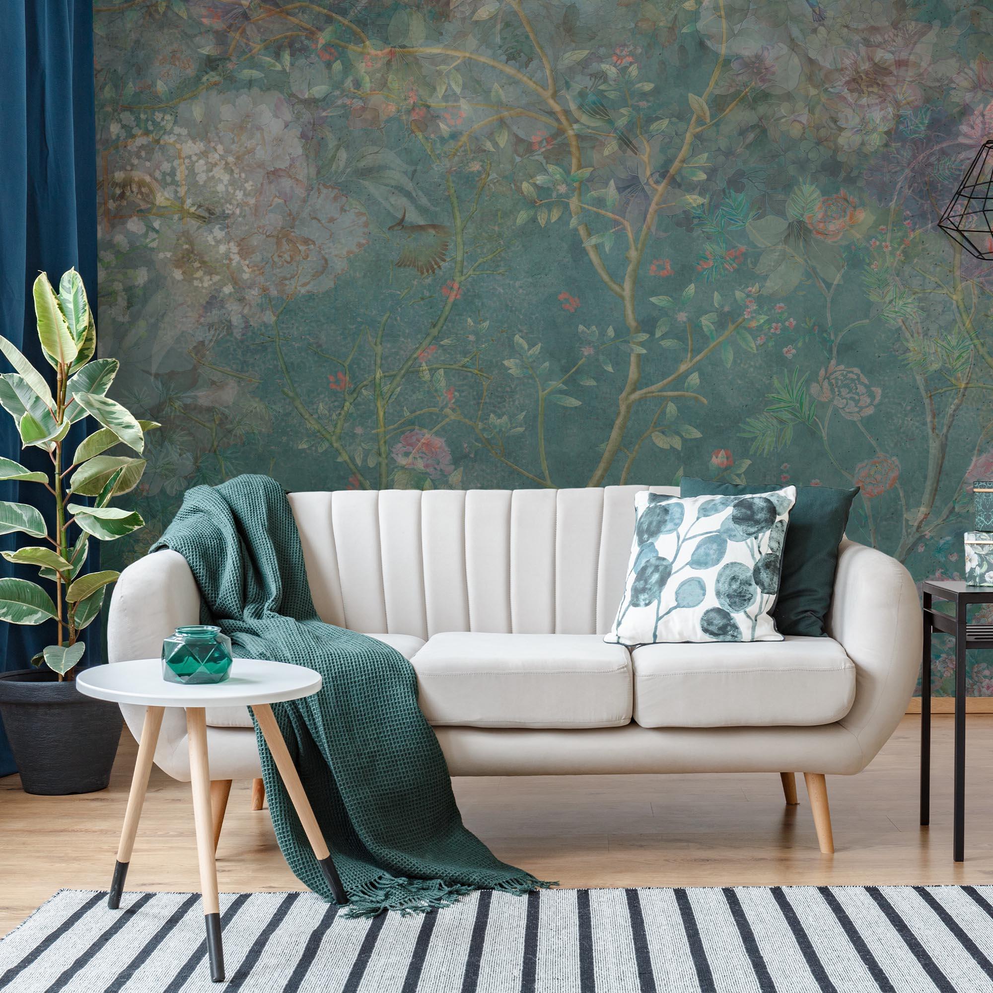 Mural adhesivo Pvc texturado limpieza con paño húmedo naturaleza Gabriel verde 132 x 260 cm MOTIF - 2