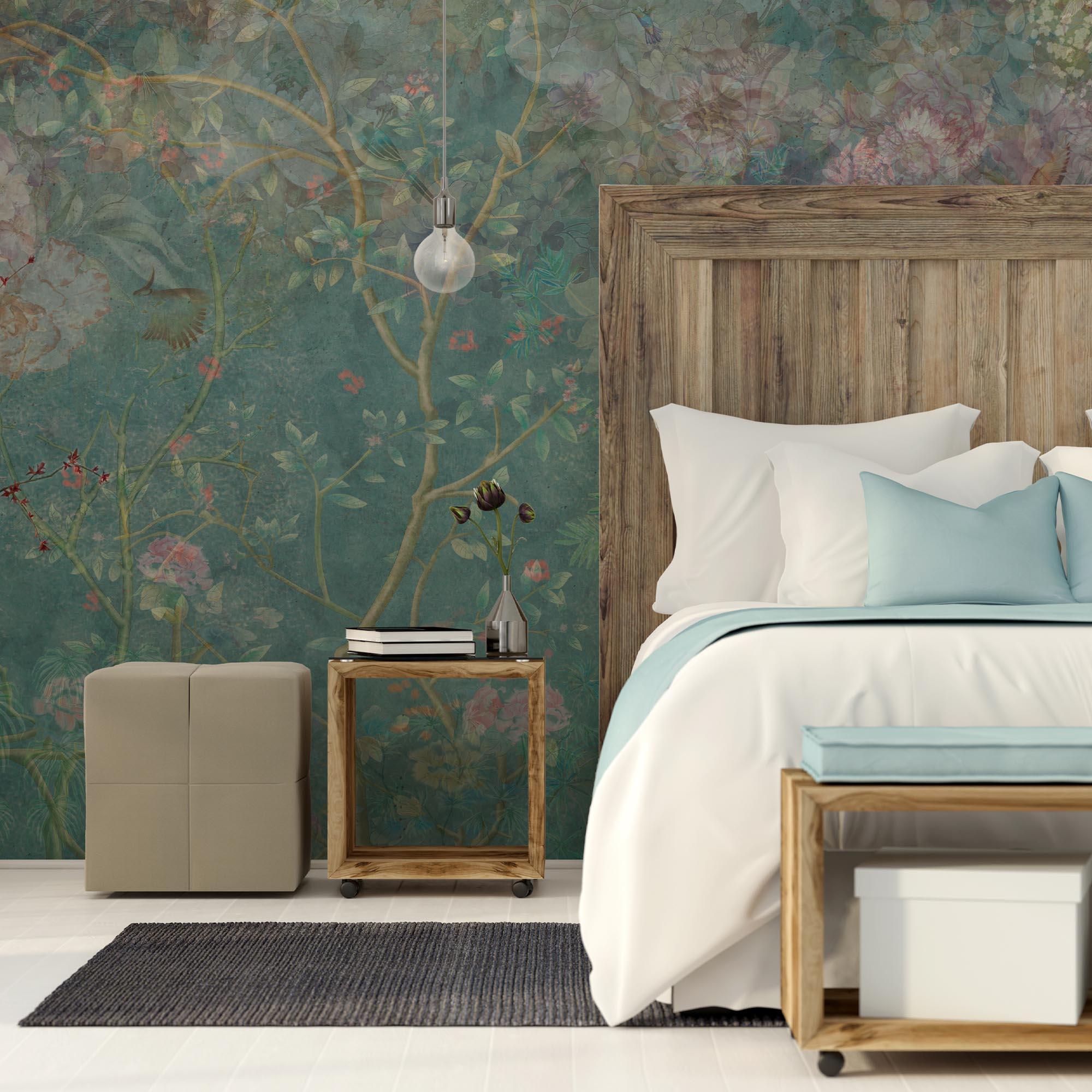 Mural adhesivo pvc texturado limpieza con paño húmedo naturaleza gabriel verde 132 x 260 cm motif