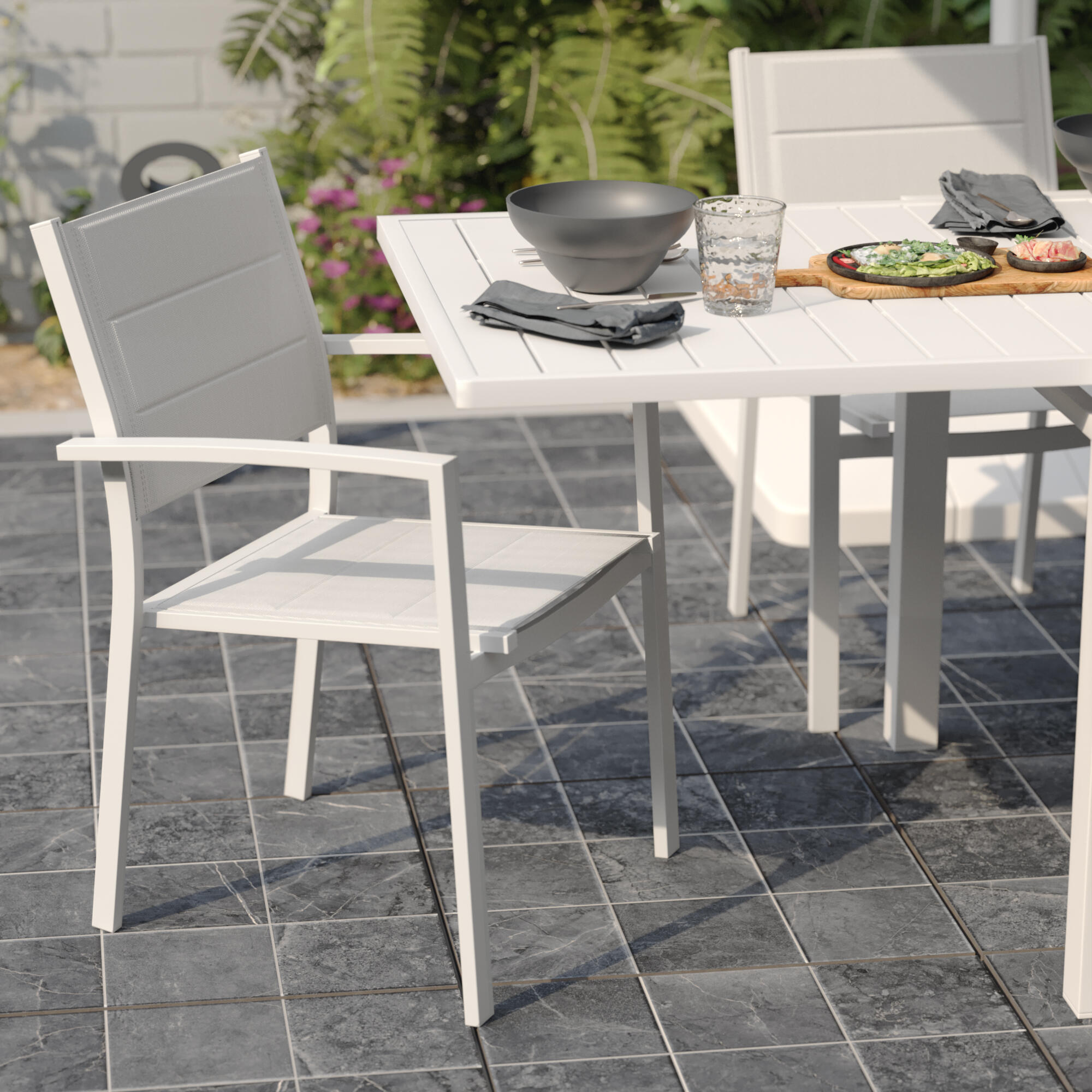 Silla de jardín sin cojín de aluminio Orion Beta Ii blanco - 32