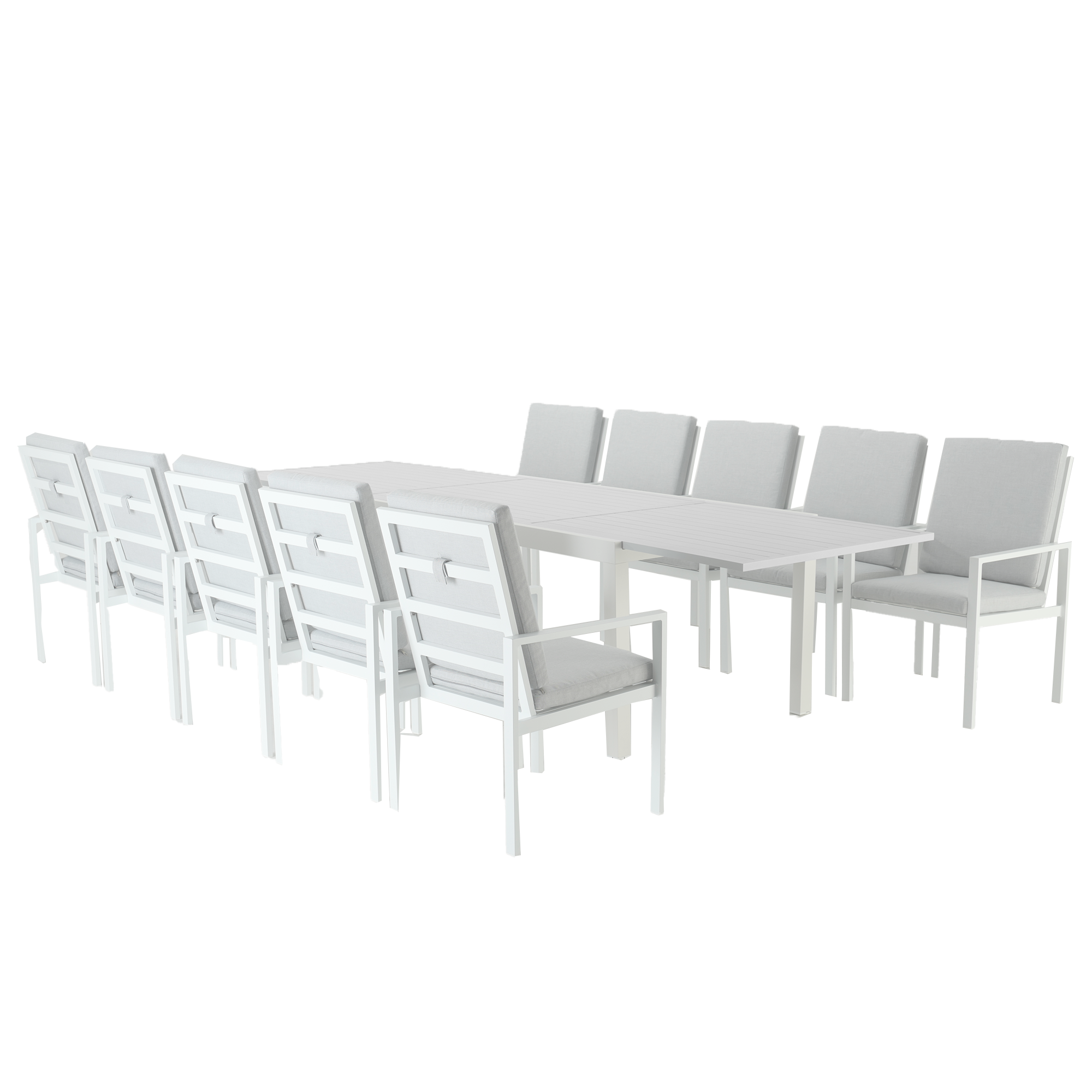 Conjunto de jardín NATERIAL Athena extensible de aluminio blanco 10 plazas - 2