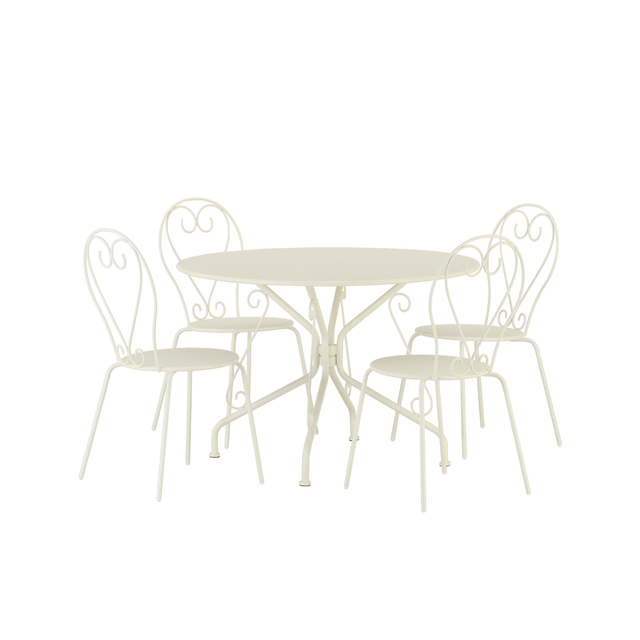 Conjunto refeição com mesa e 4 cadeiras Naterial Romeo