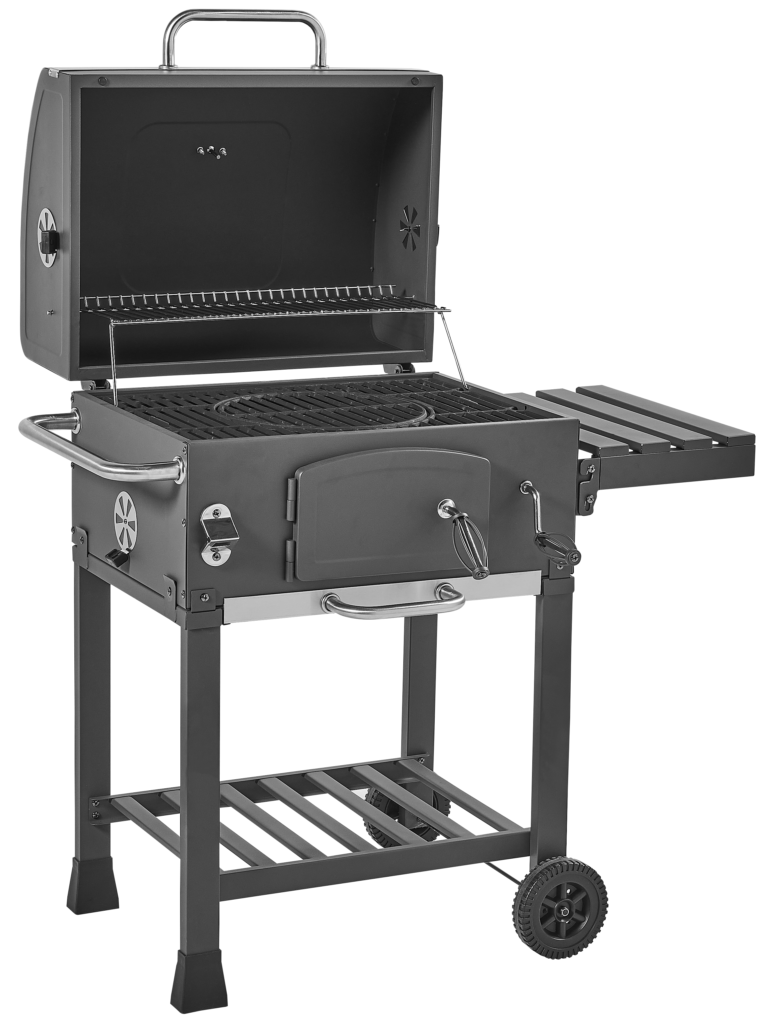 Grill węglowy na wózku Angular XL żeliwny ruszt + pokrowiec gratis Activa - 13