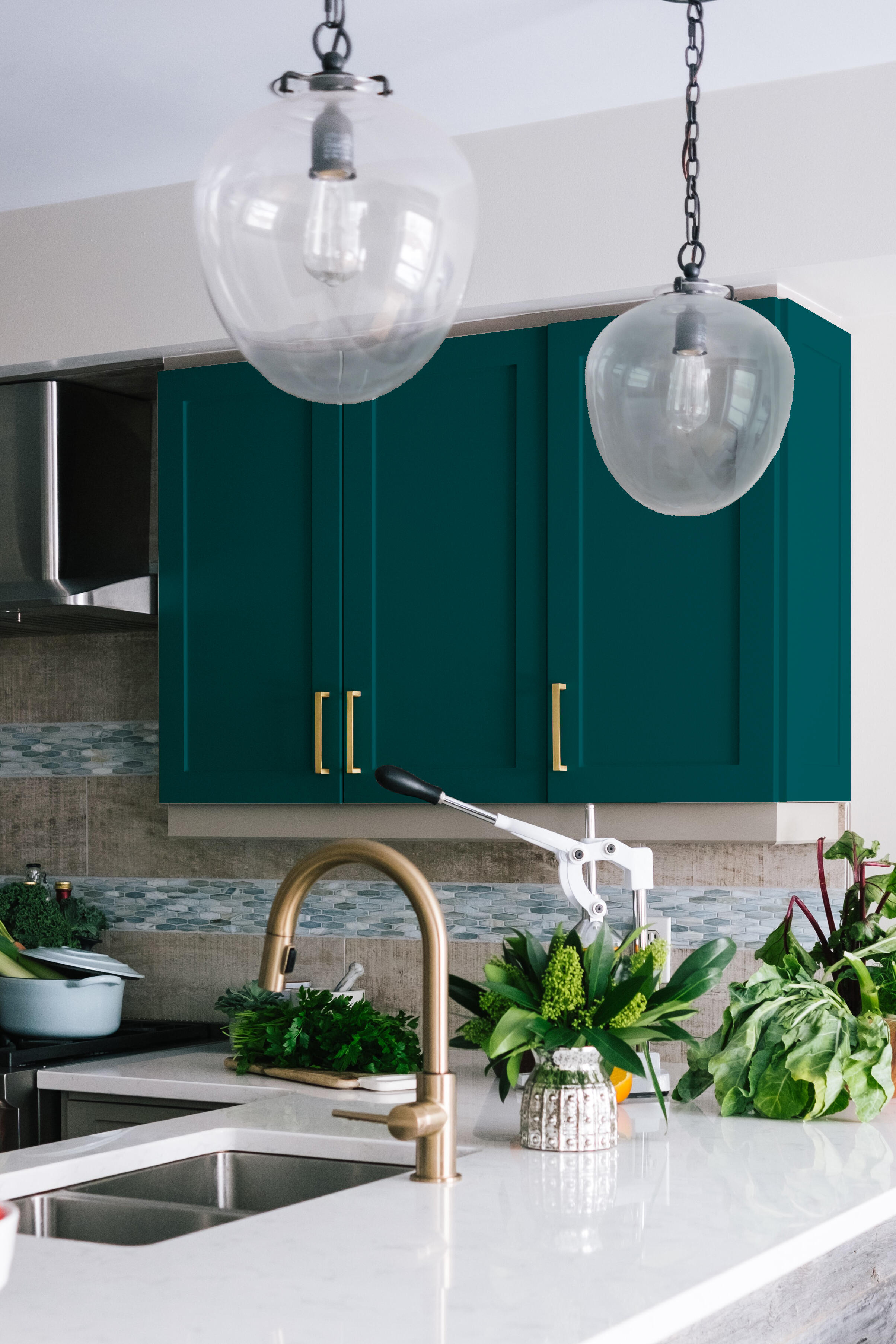 Pellicola adesiva per mobili Anna verde ottanio opaco 45 cm x 2 m - 2