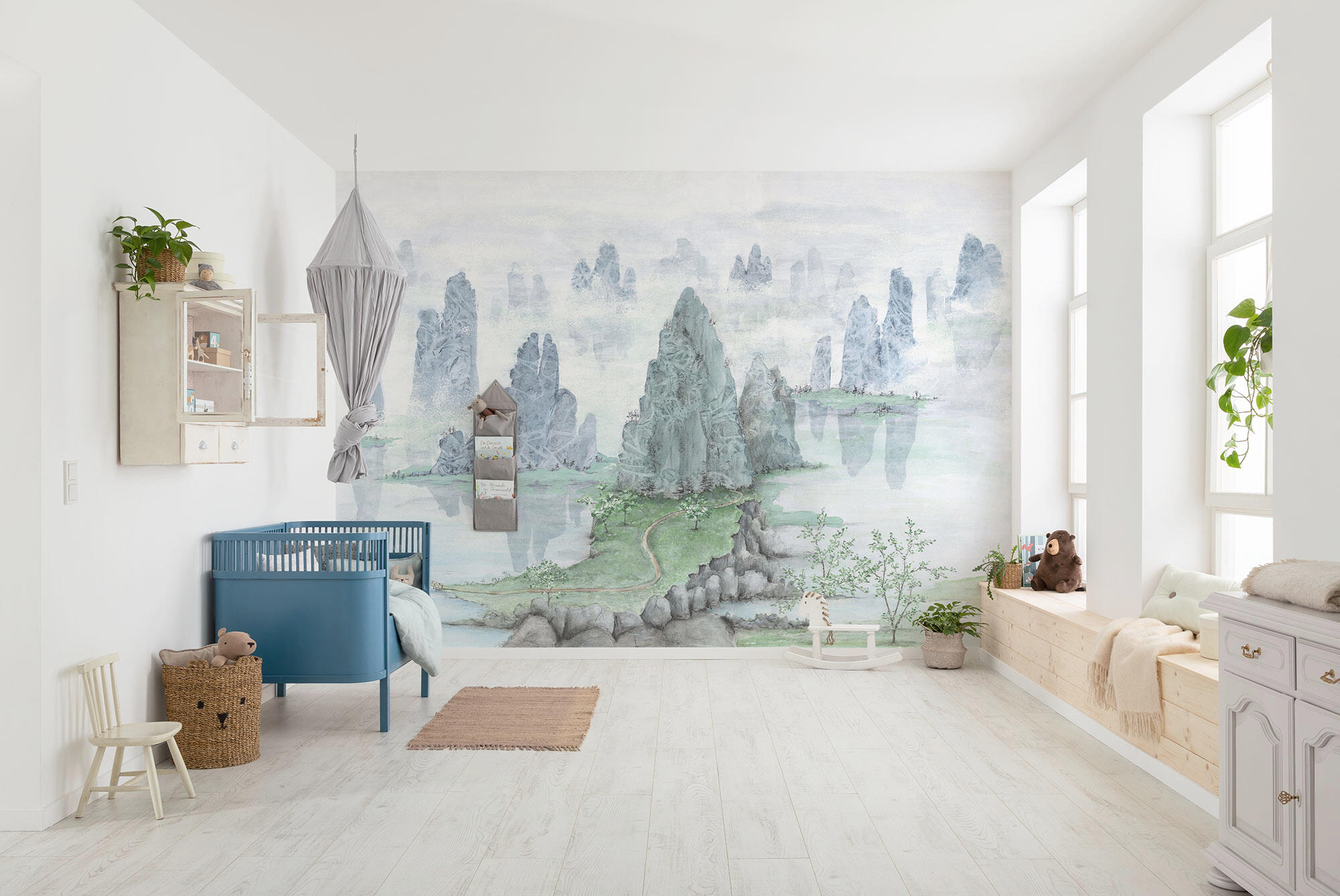 Papier peint panoramique fairyland bleu, l.350 x H.250 cm | Leroy Merlin