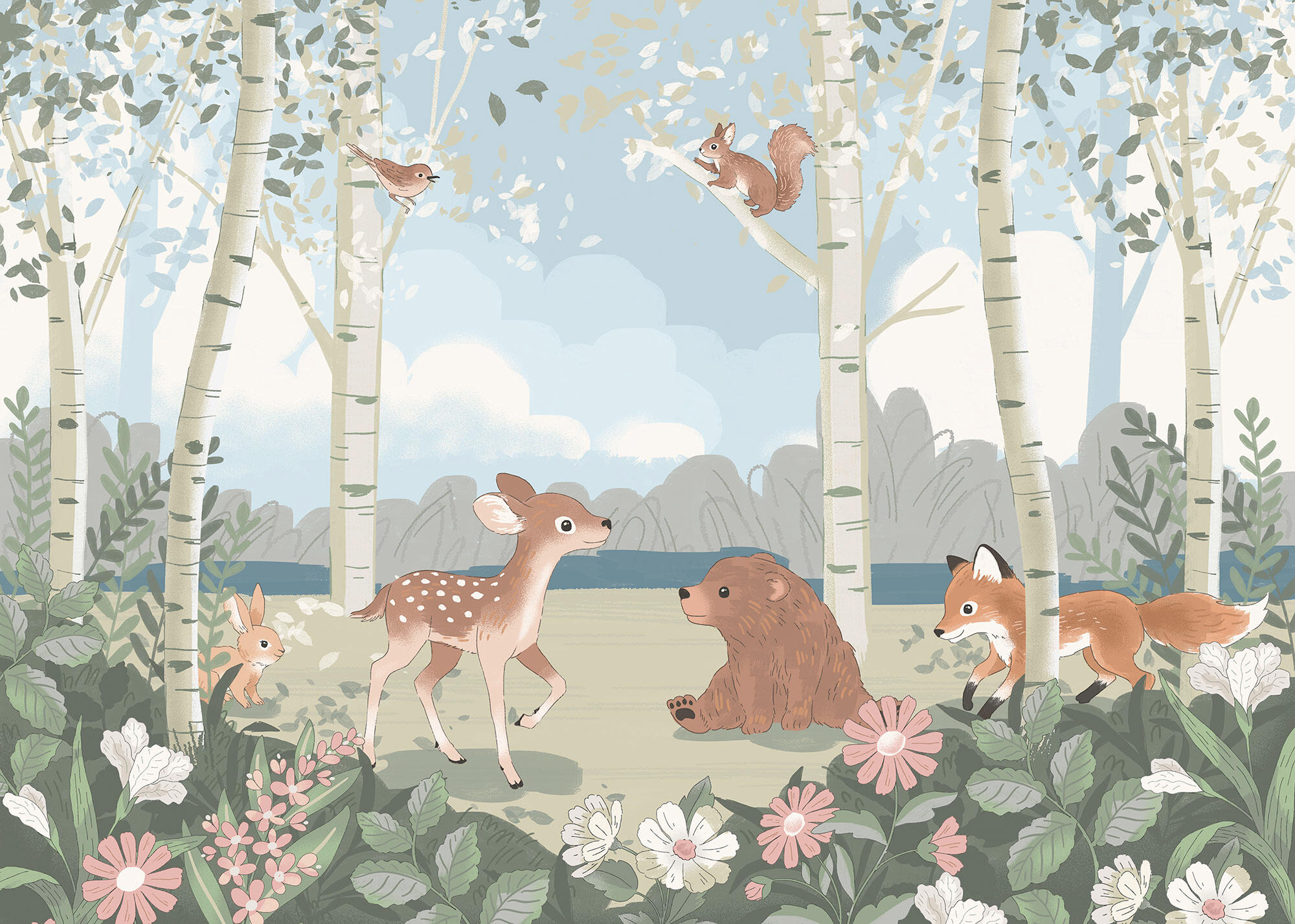 Papier peint panoramique histoire multicouleur l.350 x H.250 cm - 2