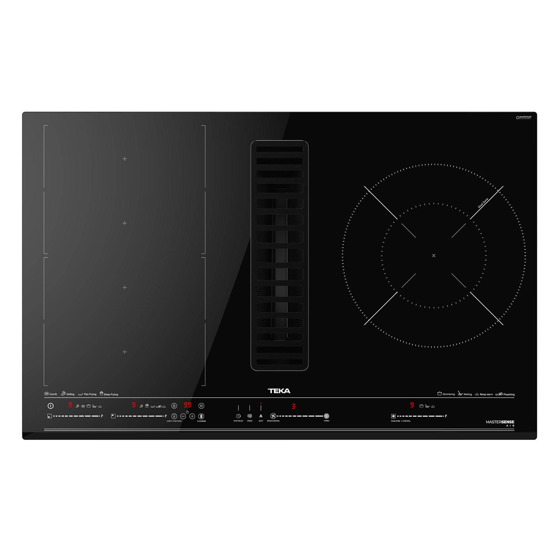 Teka  Placa De Inducción Con Extractor Afc 87628 Mst Con 4 Zonas De Cocción Y Zona Flex 7200W 80 Cm Negro , Leroy Merlin