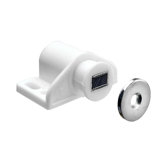 2 aimants magnétiques d'angle blanc pvc HETTICH, L.16 x l.20 mm