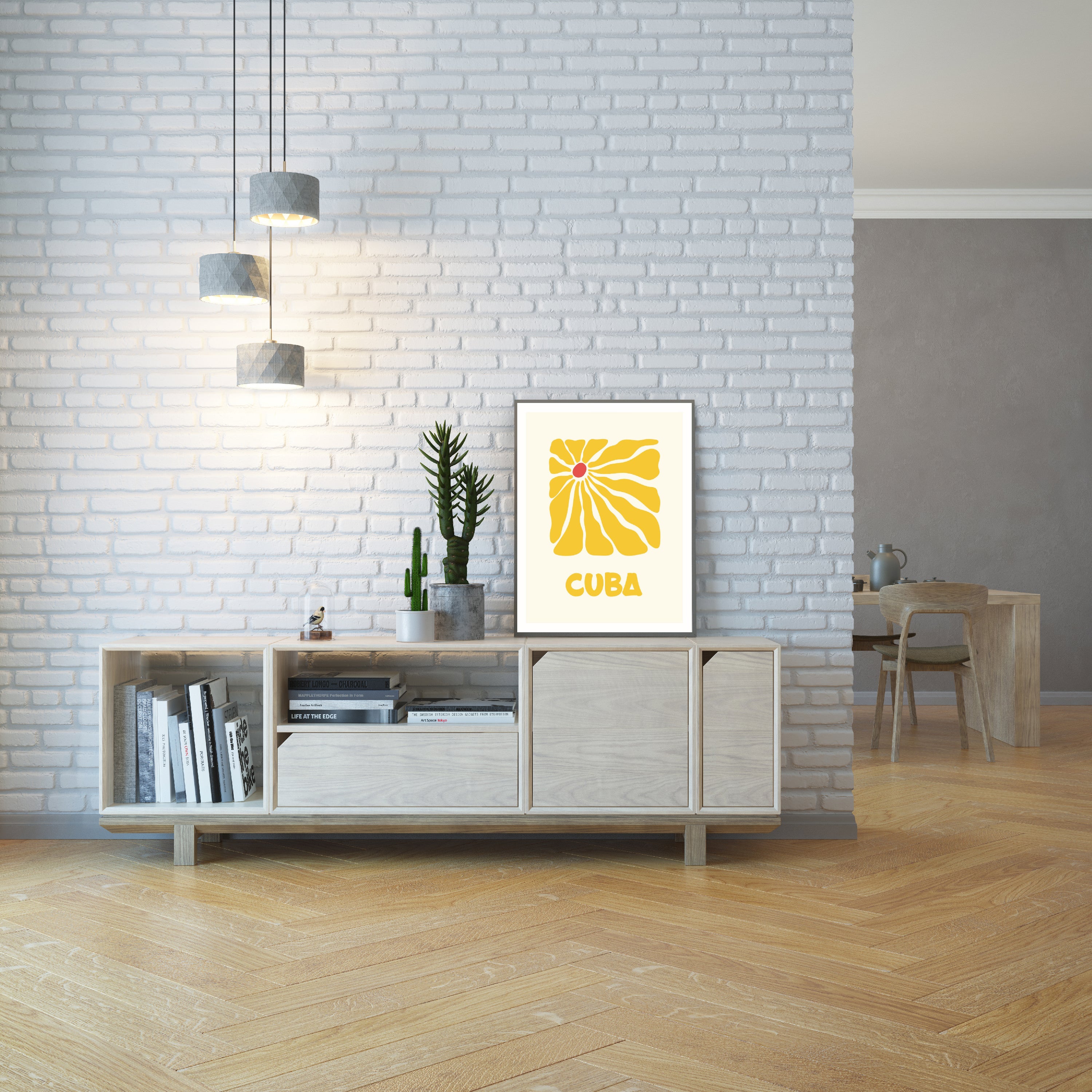 Affiche Cuba yellow, jaune, beige EDITIONS BRAUN l.40 x H.50 cm - 2