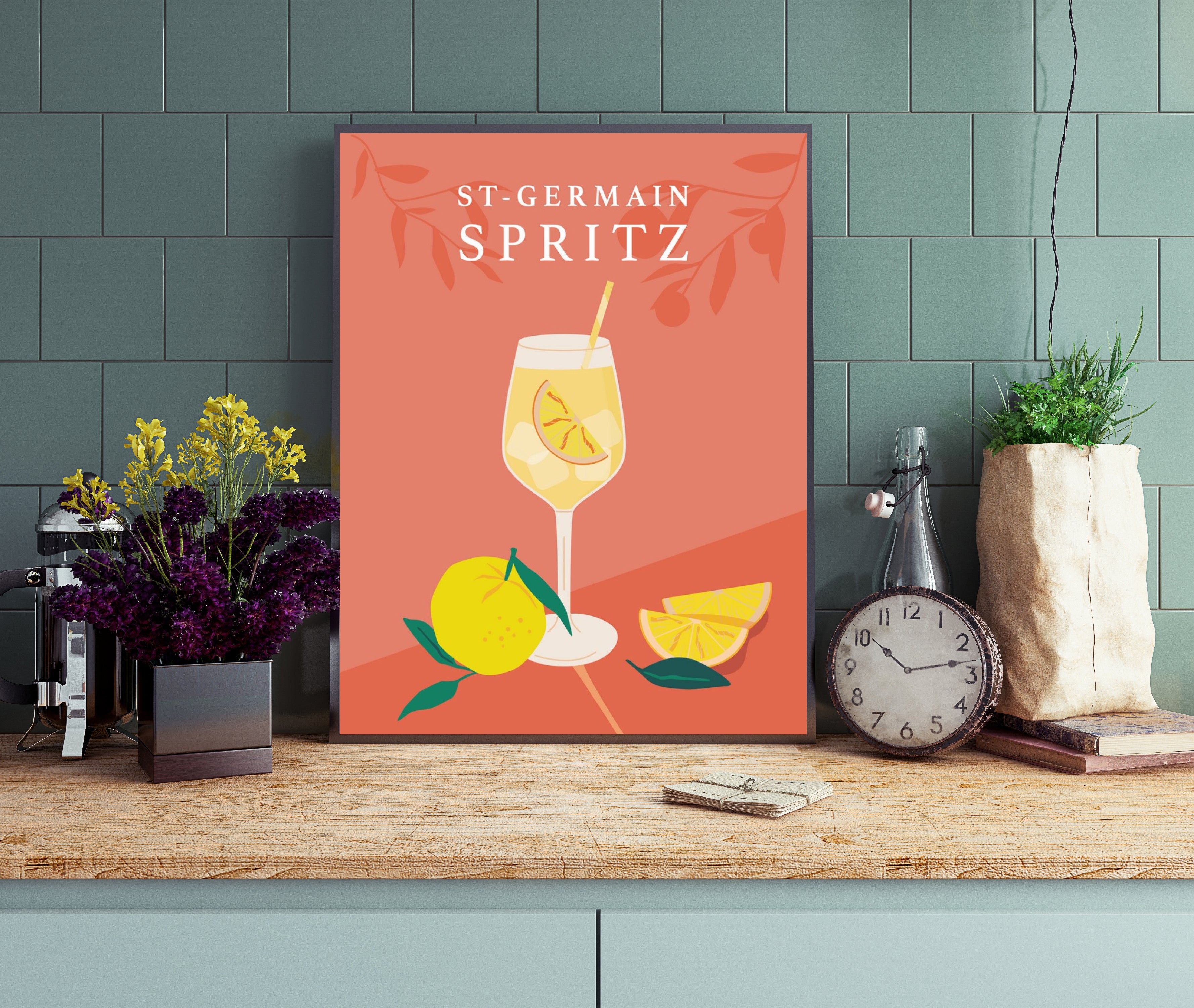 Affiche Saint-Germain Spritz, orange, jaune EDITIONS BRAUN l.40 x H.50 cm - 2