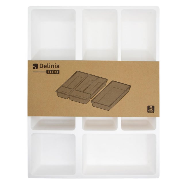 Porta talheres 33,2X44,2X6,2 cm+ bandeja lateral 20x44,2X6,2 cm Delinia Eleki