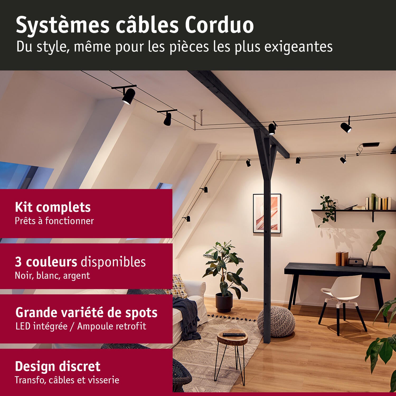 système câbles coaduo du style, même pour les pièces les plus exigeantes paulmann leroy merlin - 0