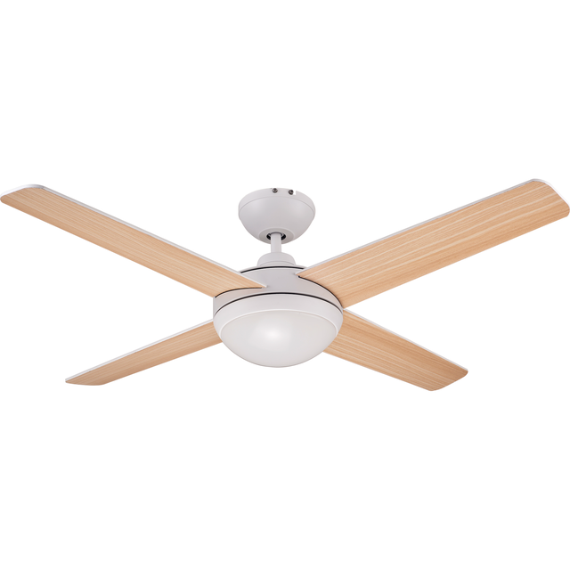 Ventilador de techo con luz silencioso DC 26W con mando ø122 cm Aveiro INSPIRE blanco y beige luz CCT 4 aspas| 6 velocidades| modo verano/invierno| temporizador| brisa| recomendado de 13 a 20m²