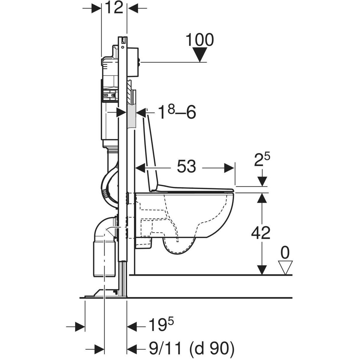 Pack WC suspendu G500 Design Rimfree® GEBERIT - 12
