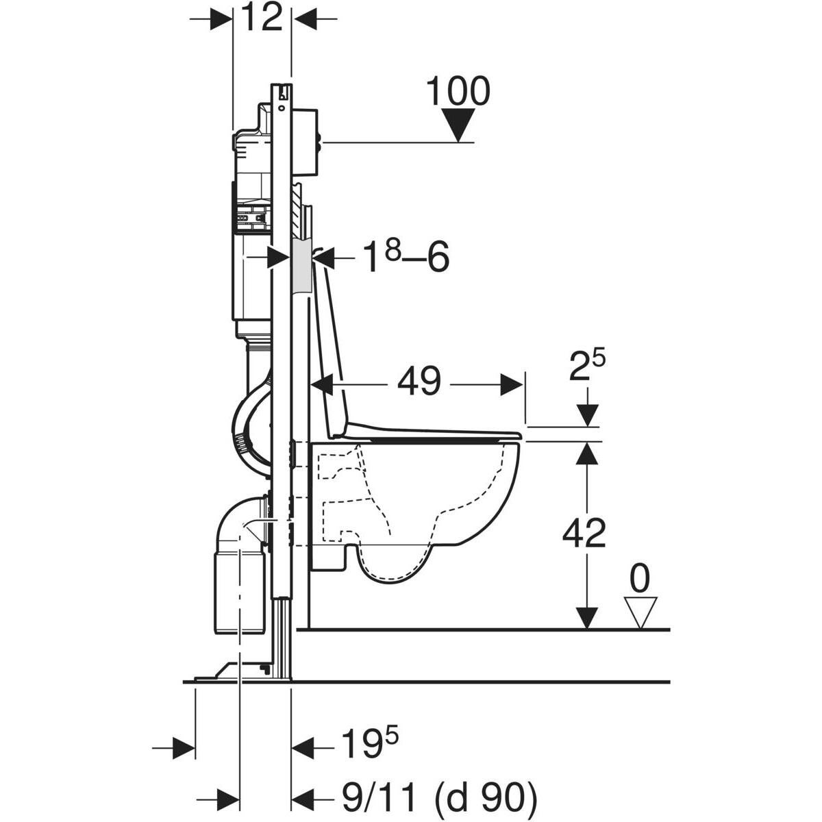 Pack WC suspendu G500 Compact Rimfree® GEBERIT - 5