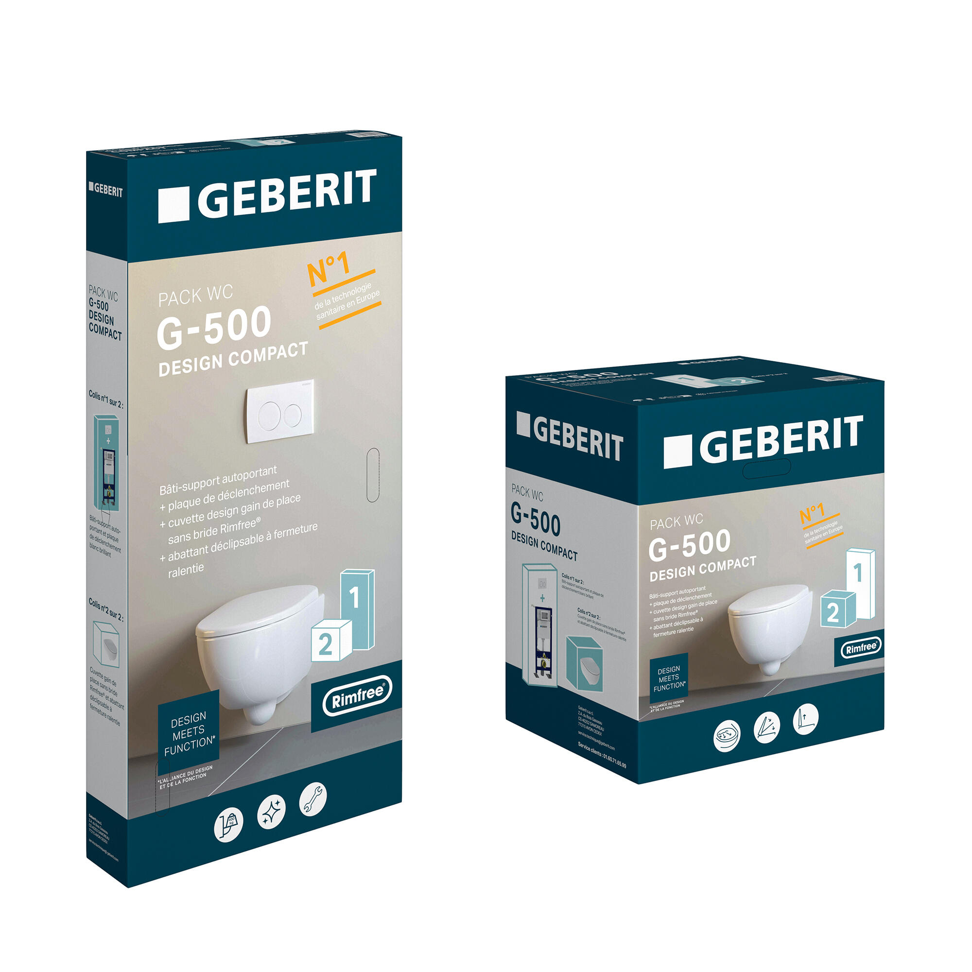Pack WC suspendu G500 Compact Rimfree® GEBERIT - 7