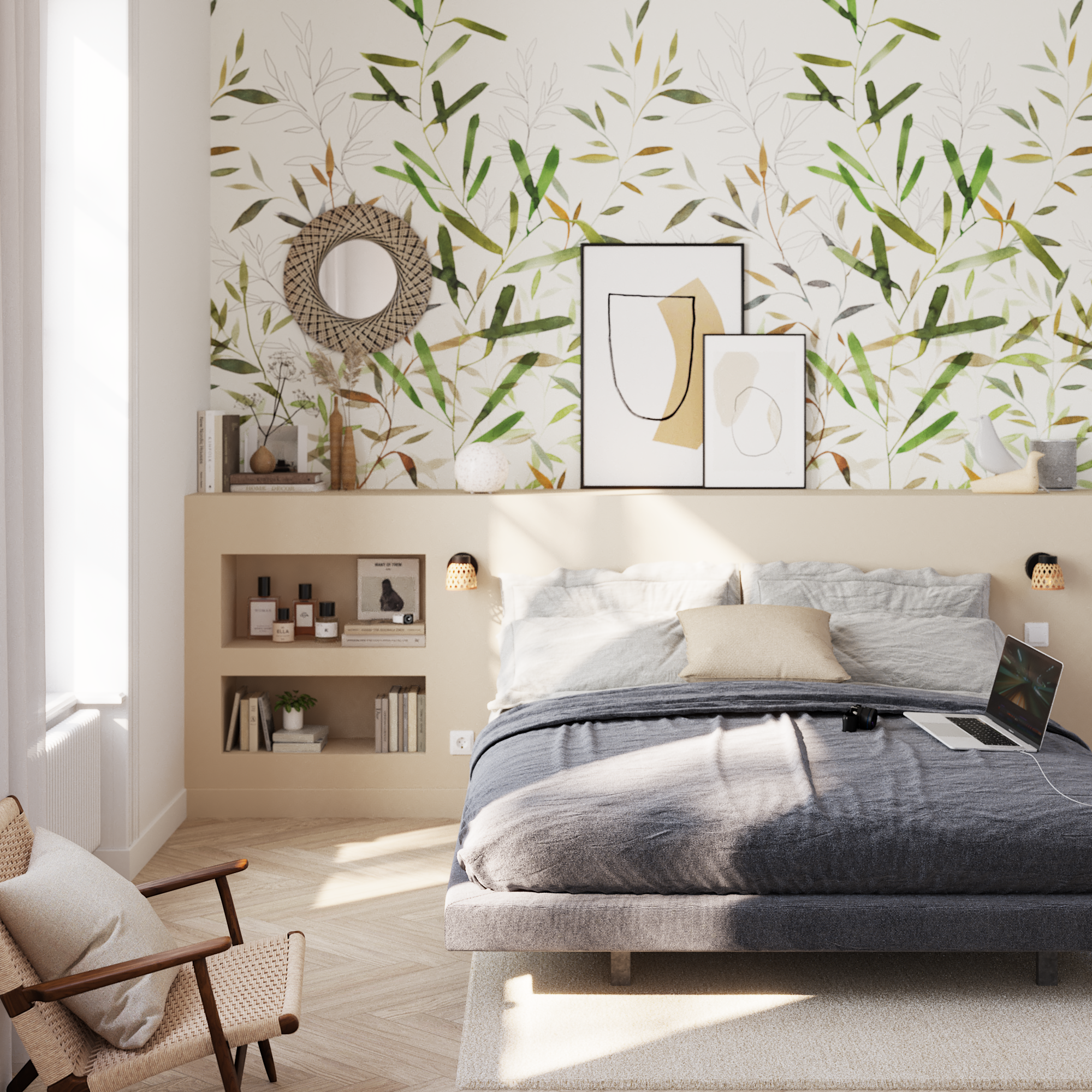 Foco decorativo NINON 1 luz E14 bamboo preto inspire - 18