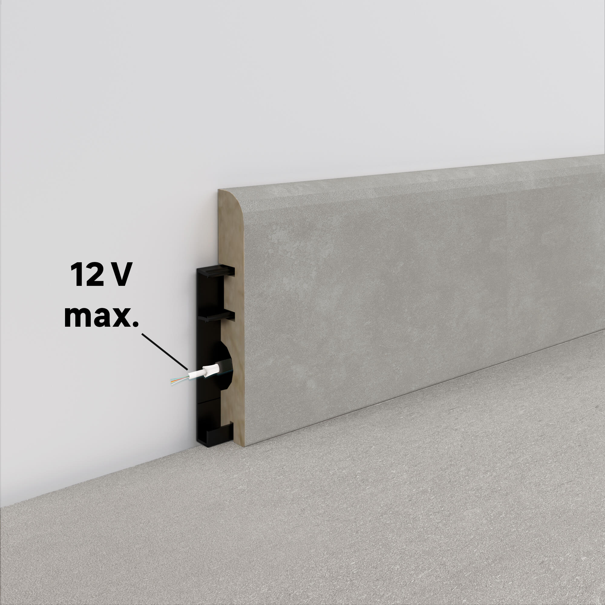 Rodapé MDF cinza acetinado 14x78x2400 mm Artens CER510 - 4