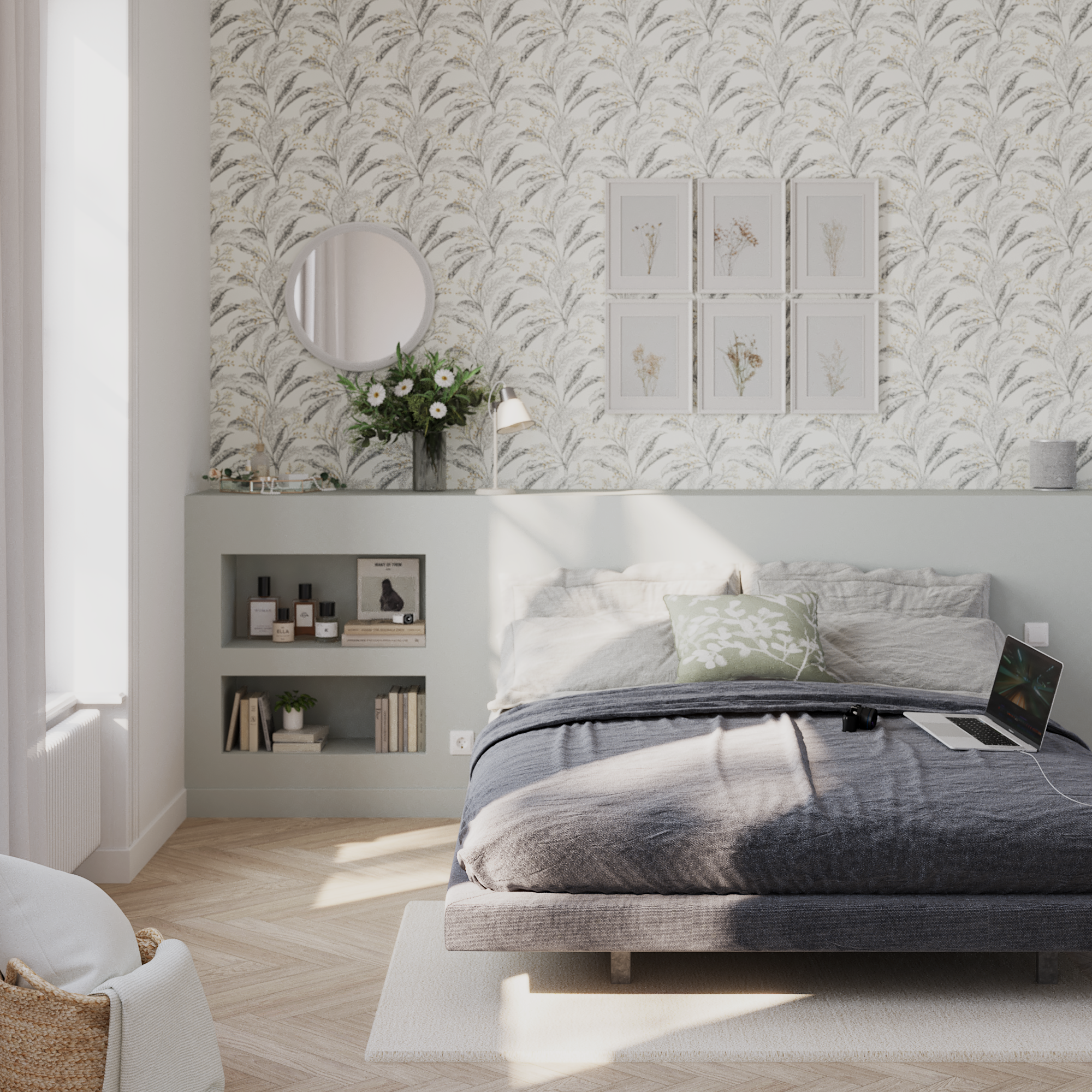 Lustro okrągłe Charm Used białe śr. 55 cm Inspire - 3