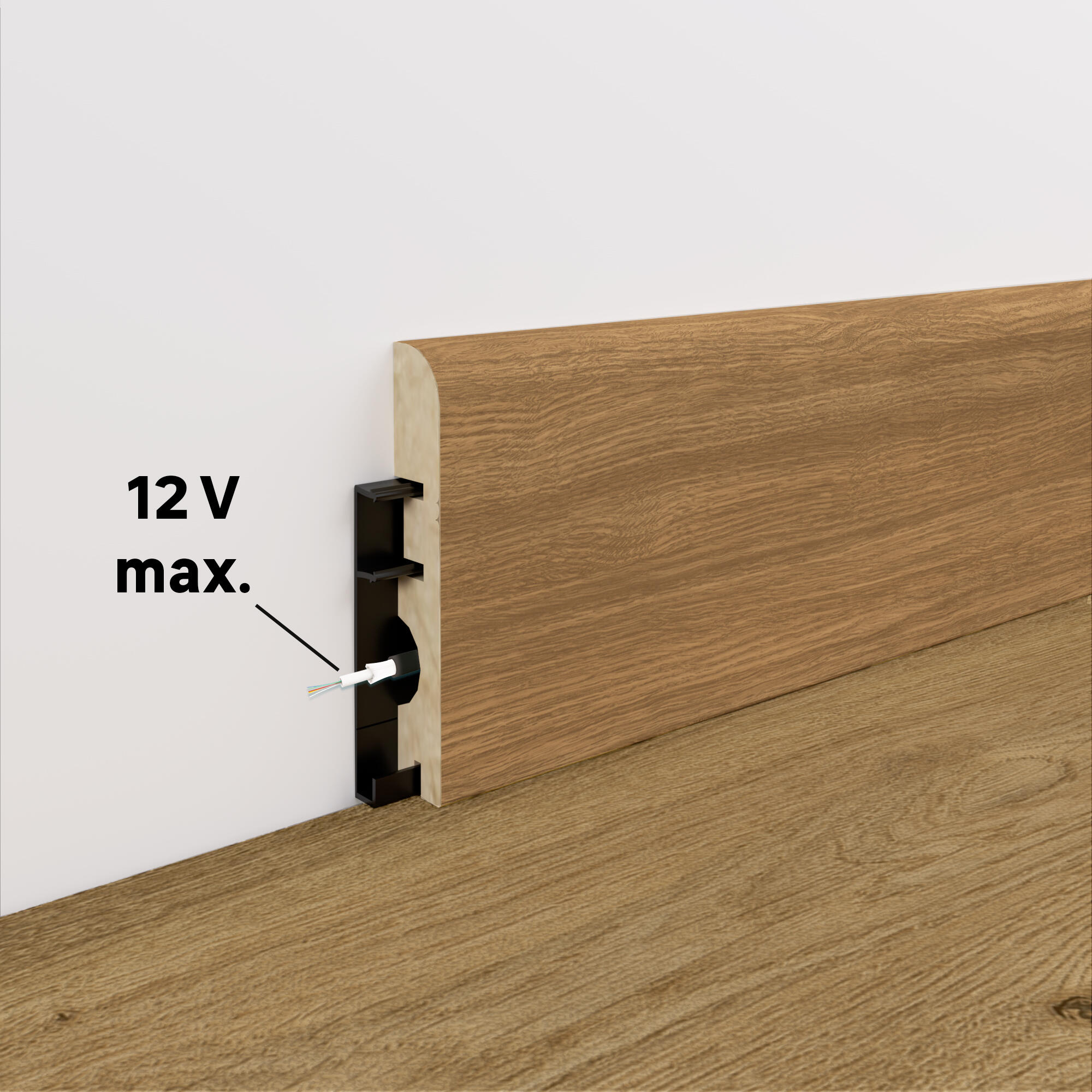 Rodapé MDF Roble Marron Semi mate 14x78x2400 mm Artens NAT380 - 4