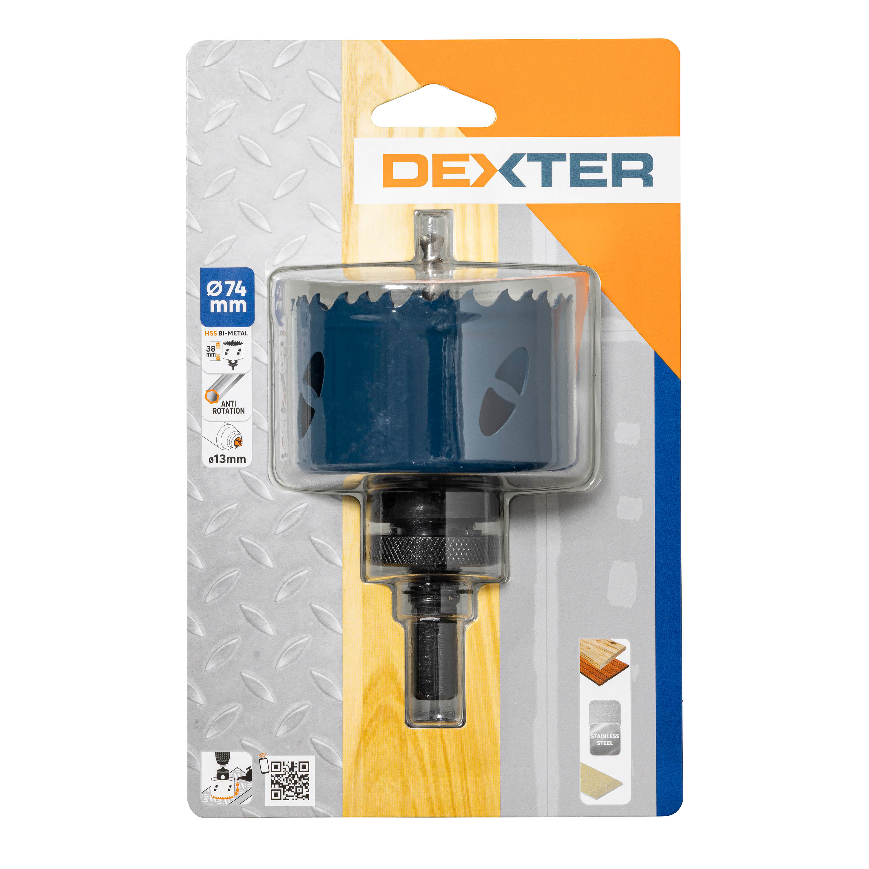 Broca craniana HSS para metal e madeira Ø74 mm Dexter | Leroy Merlin