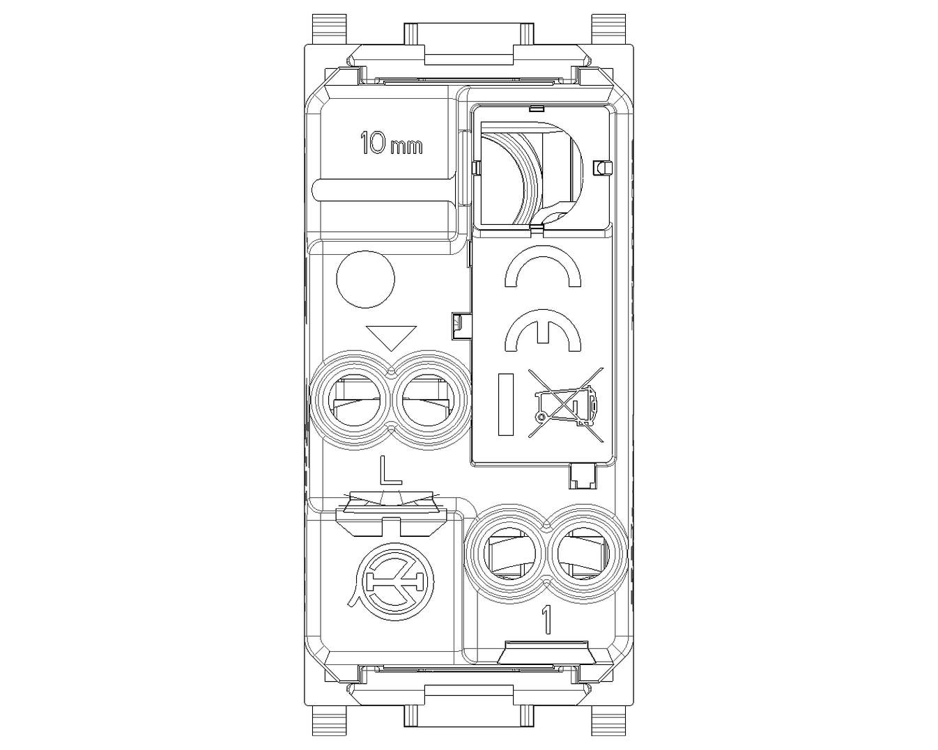 Pulsante assiale 1P NO 10A Plana VIMAR bianco - 5