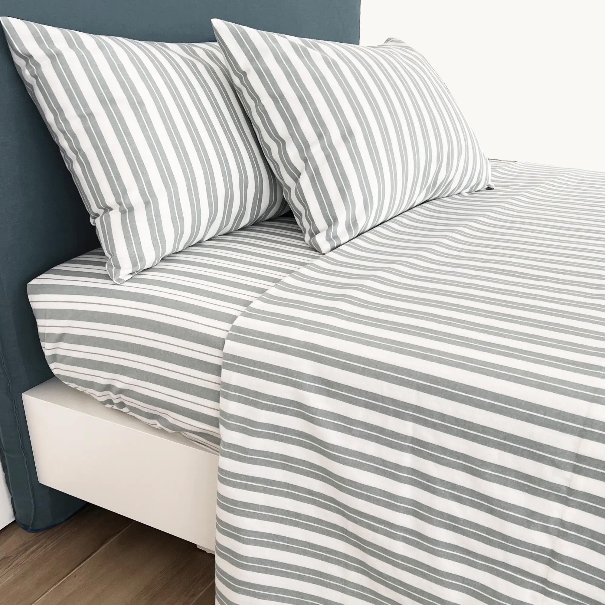 Sábana encimera franela hilos tintados algodón 81 hilos verde cama 150 cm