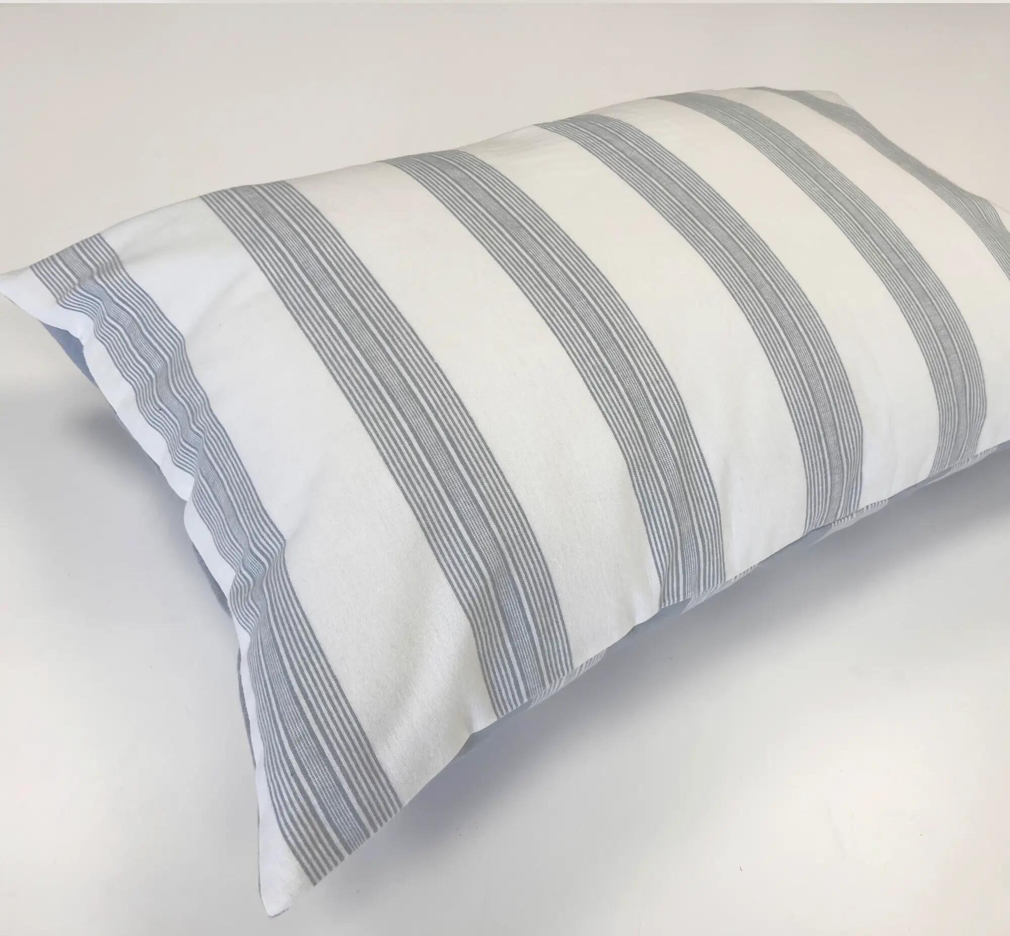 Funda de almohada franela hilos tintados algodón 81 hilos gris 50 x 85 cm