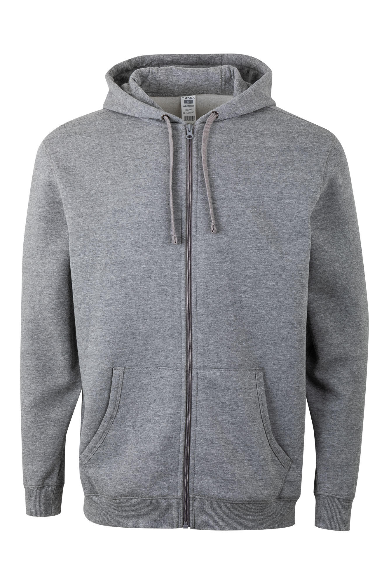 Sudaderaunisex cremallera y capucha byron mukua - heather grey - talla 2xl
