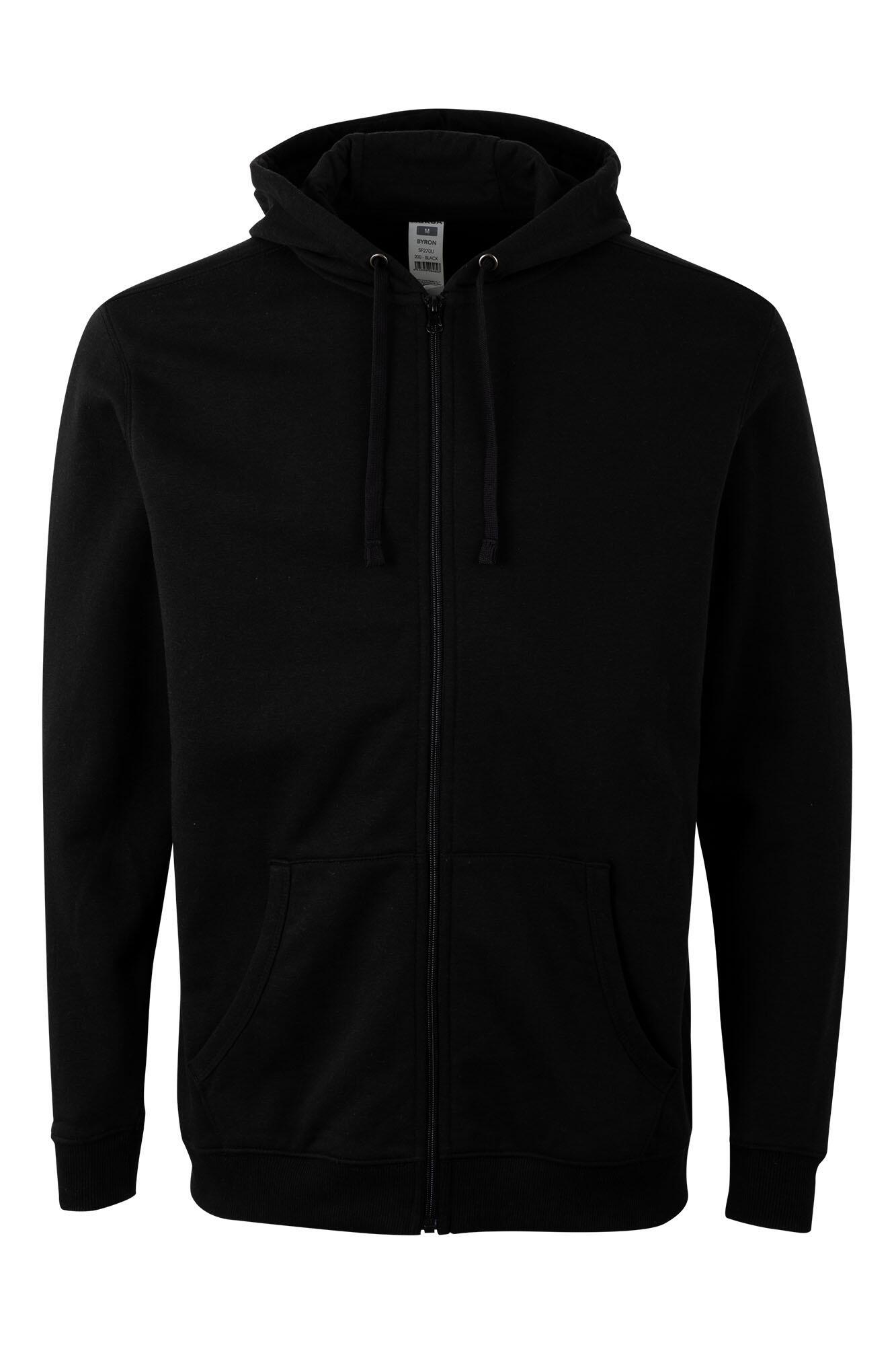 Sudaderaunisex cremallera y capucha byron mukua - black - talla m