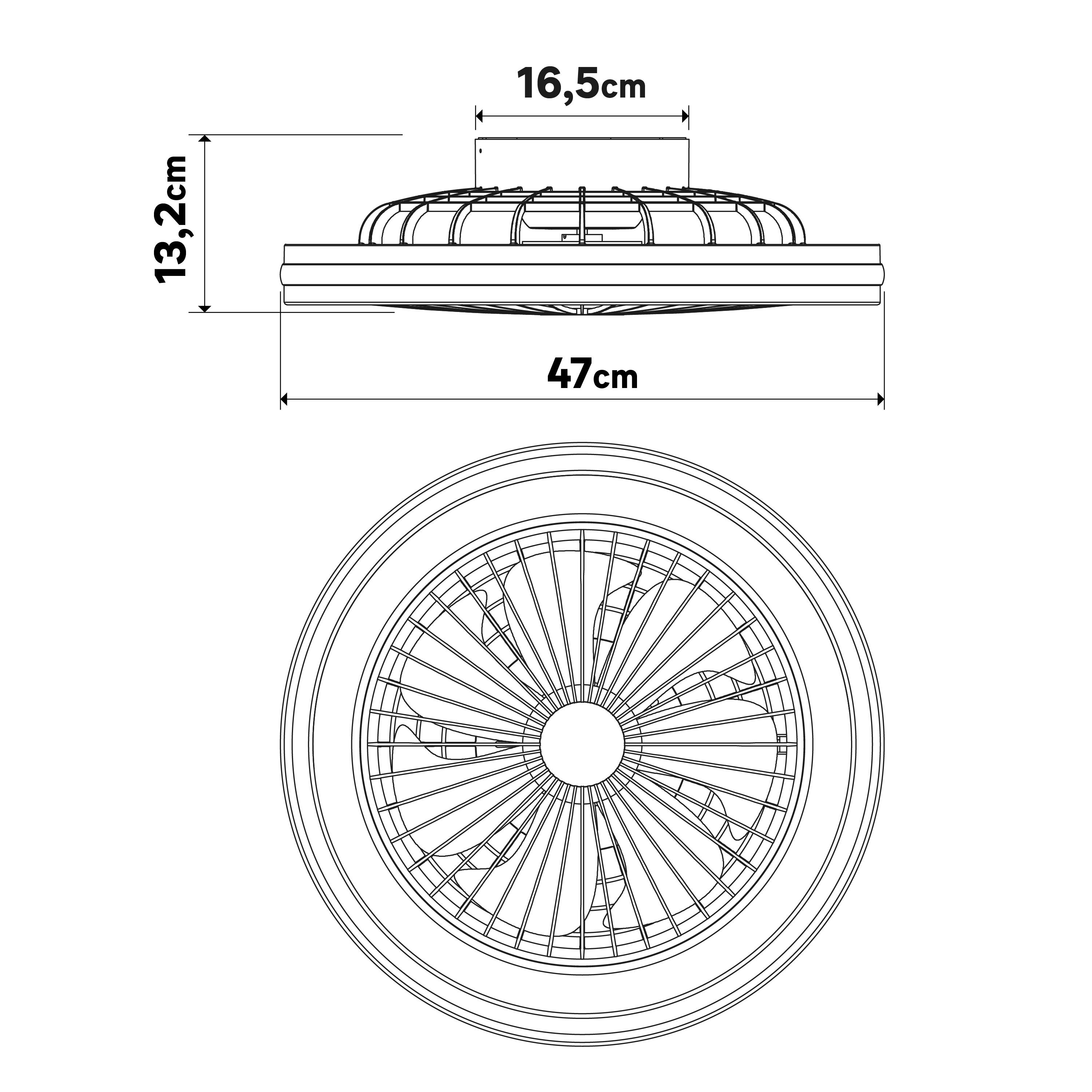 Ventilador de techo con luz sin aspas silencioso DC 18W con mando ø47 cm Rafaga INSPIRE blanco luz CCT 6 velocidades| modo verano/invierno| brisa| temporizador| recomendado para <13m² - 11