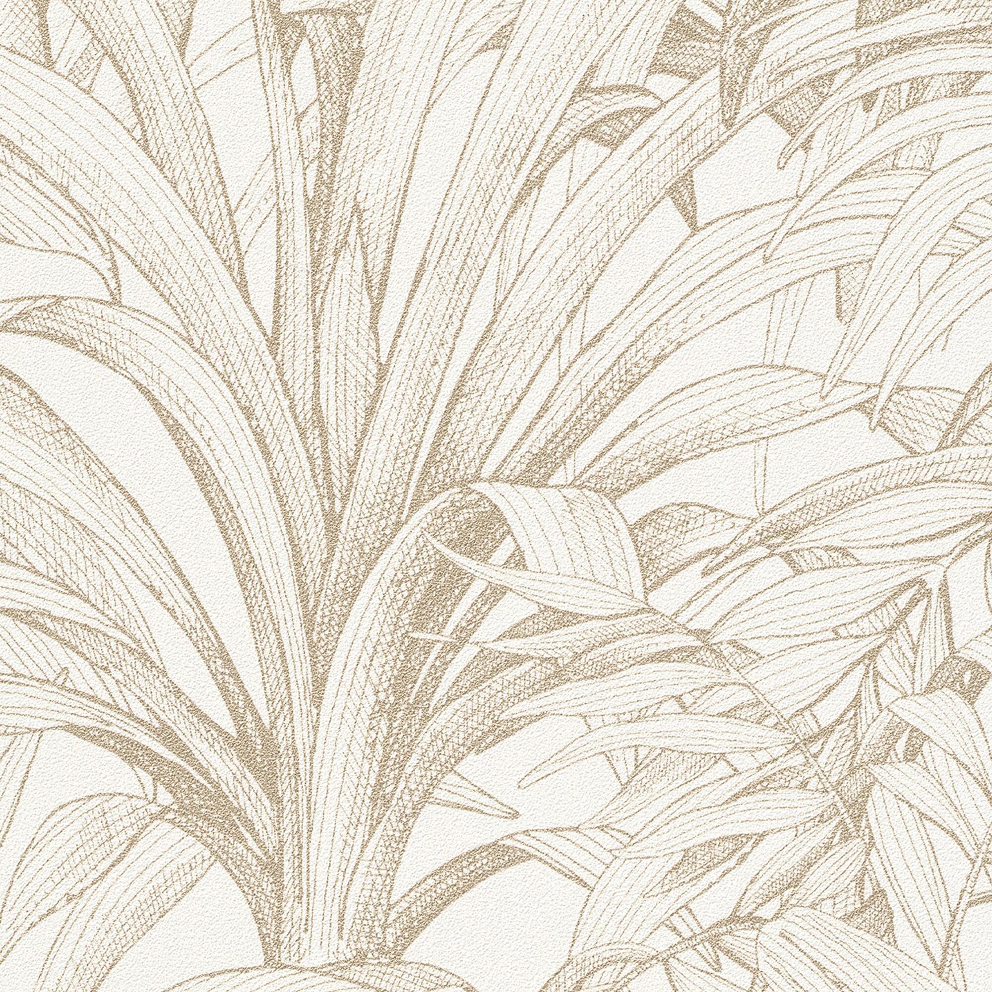 Papel de parede Folhas de Palmeira bege - 5